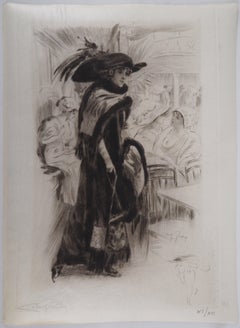 Robe noire - Gravure originale signée à la main