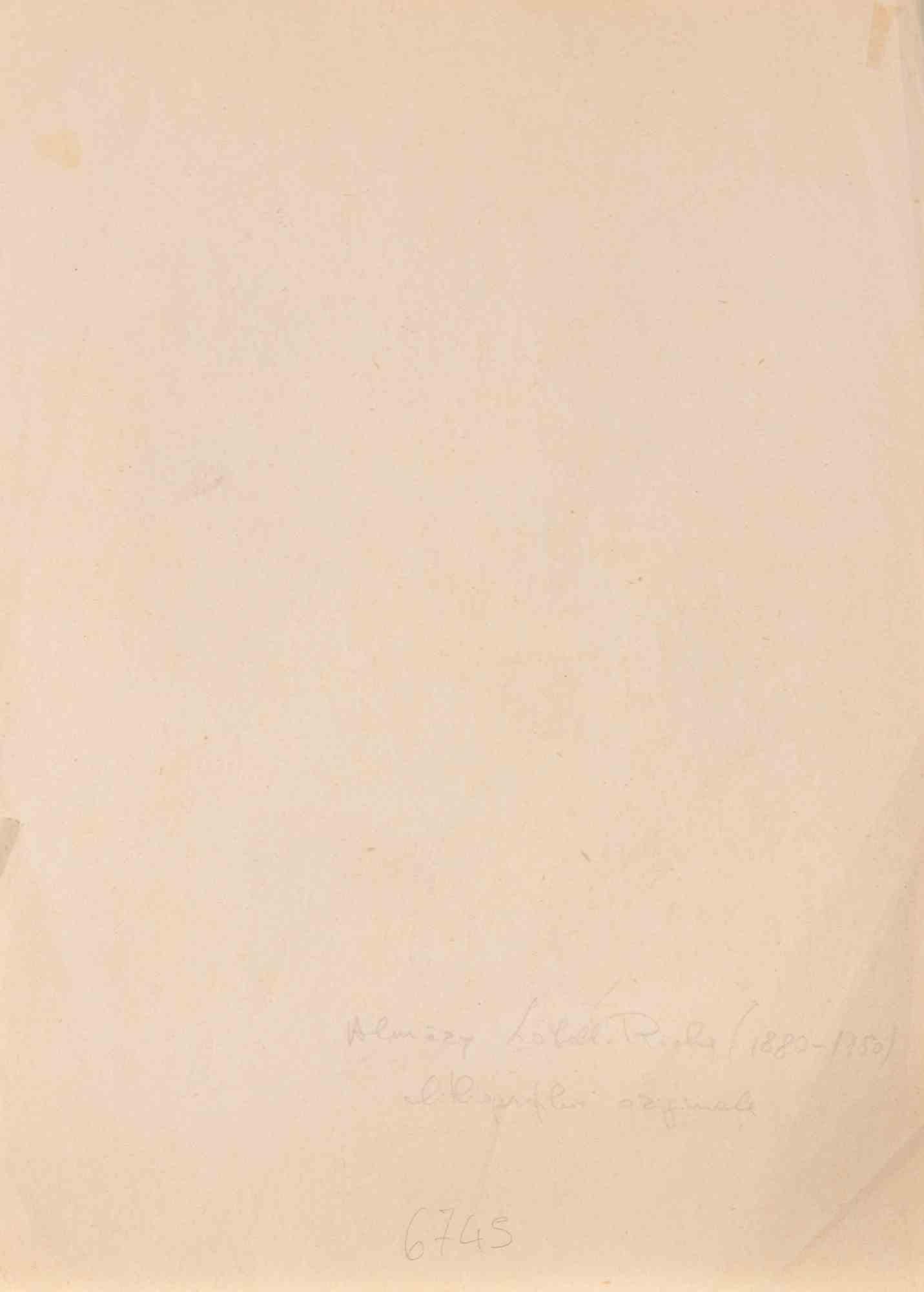 Family of Peasants - Etching by Lobel-Riche - Early 20th Century - Print by Almery Lobel-Riche