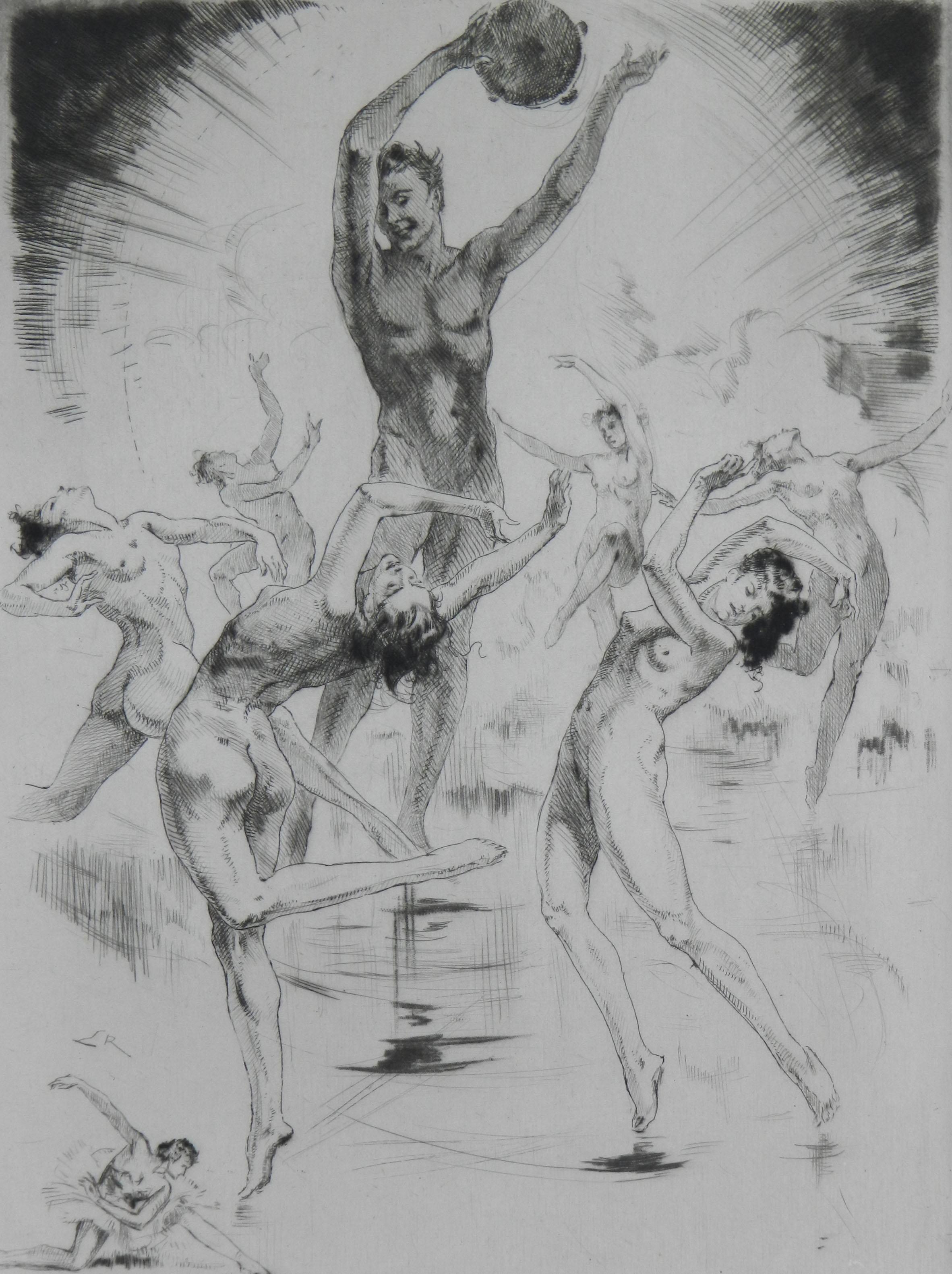 Gravure Art déco par Almery Lobel-Riche Erotica c1930 