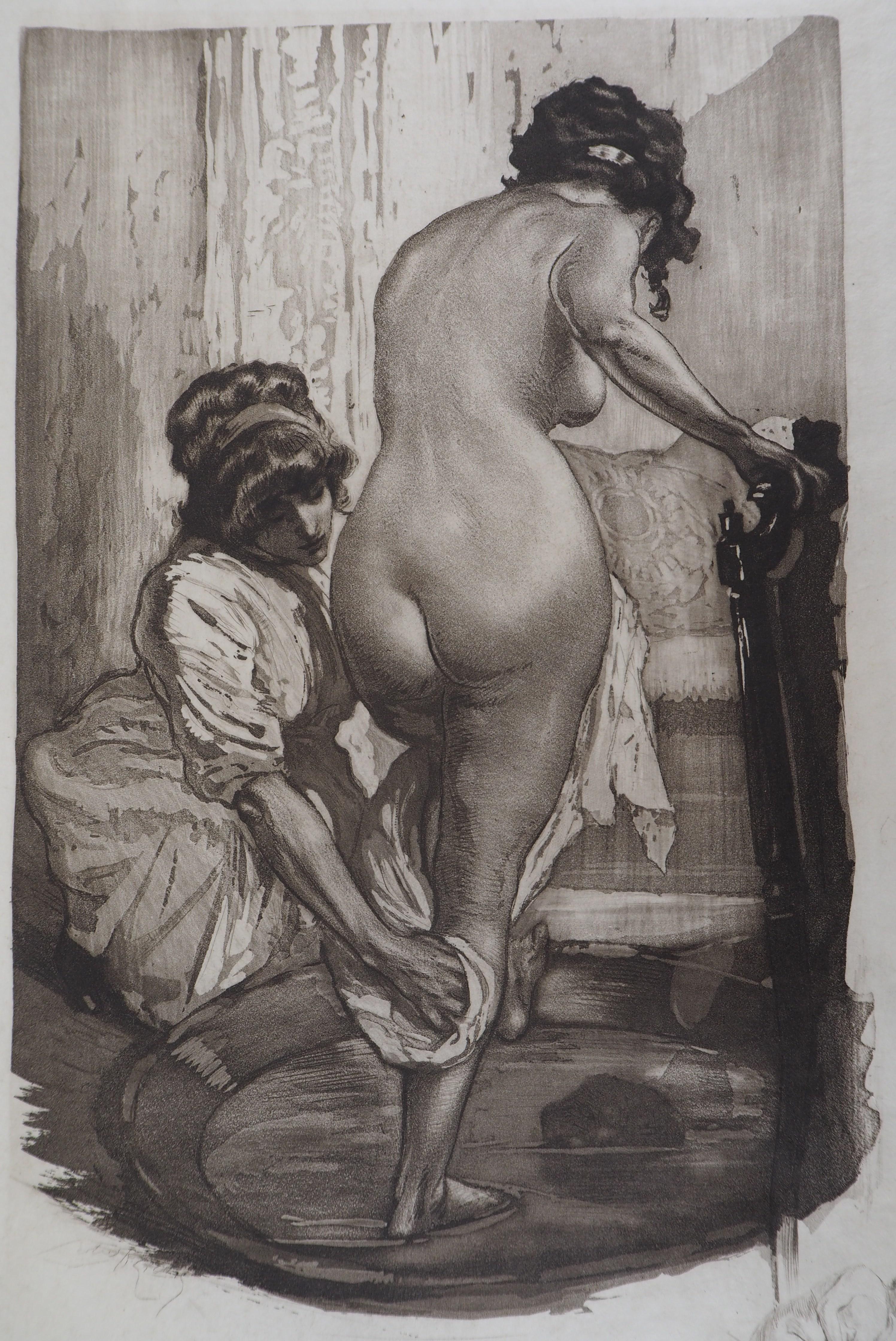 Almery Lobel-Riche Nude Print - The Bath - Original Etching Handsigned 
