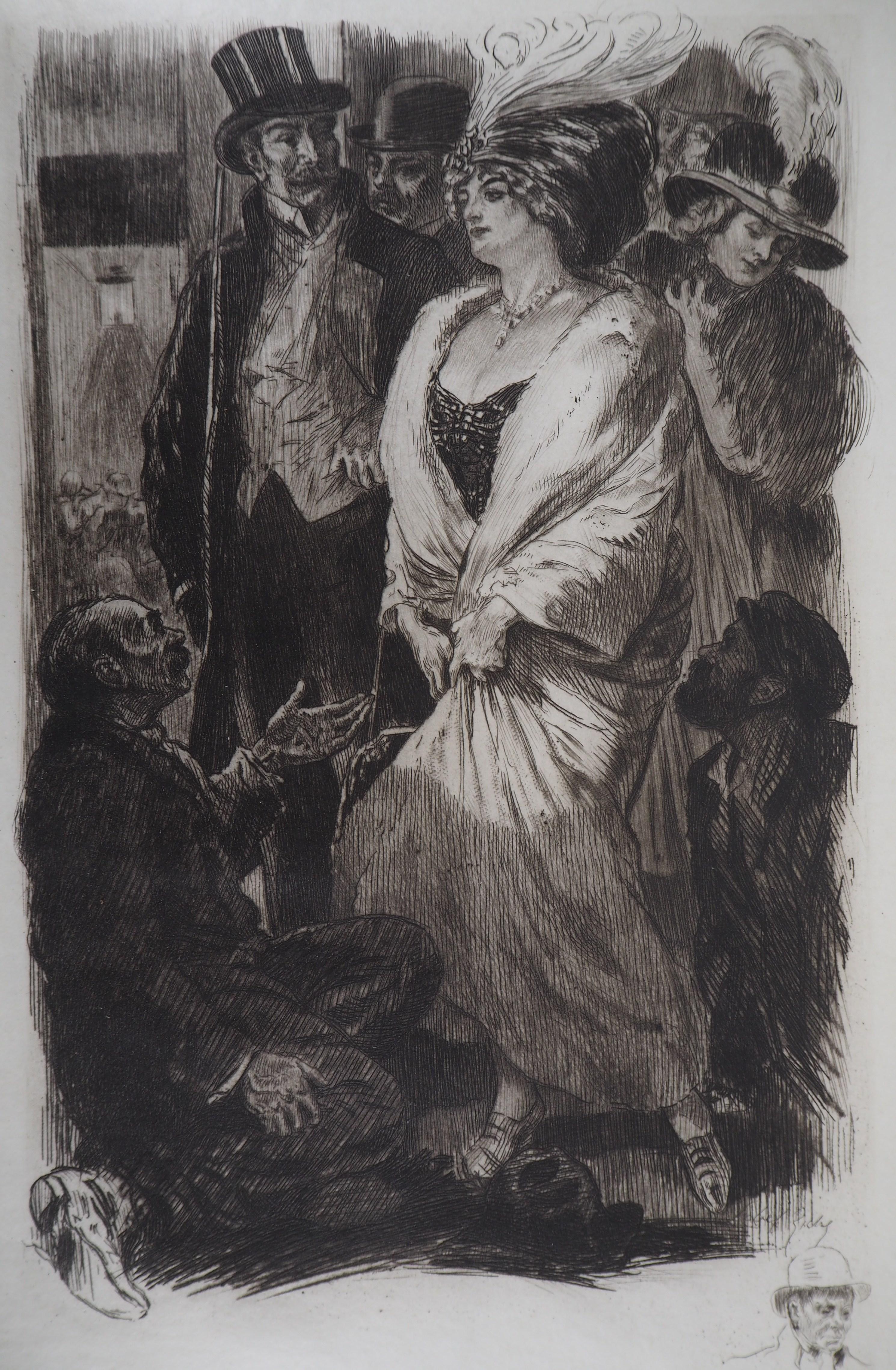 Almery Lobel-Riche Figurative Print - The Elegant - Original Etching Handsigned