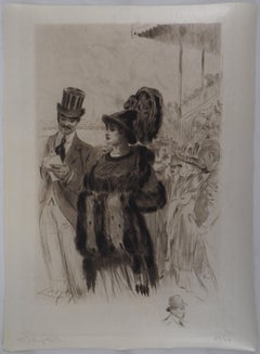 The meeting - Original Etching Handsigned