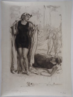 The swimmers - Original Etching Handsigned