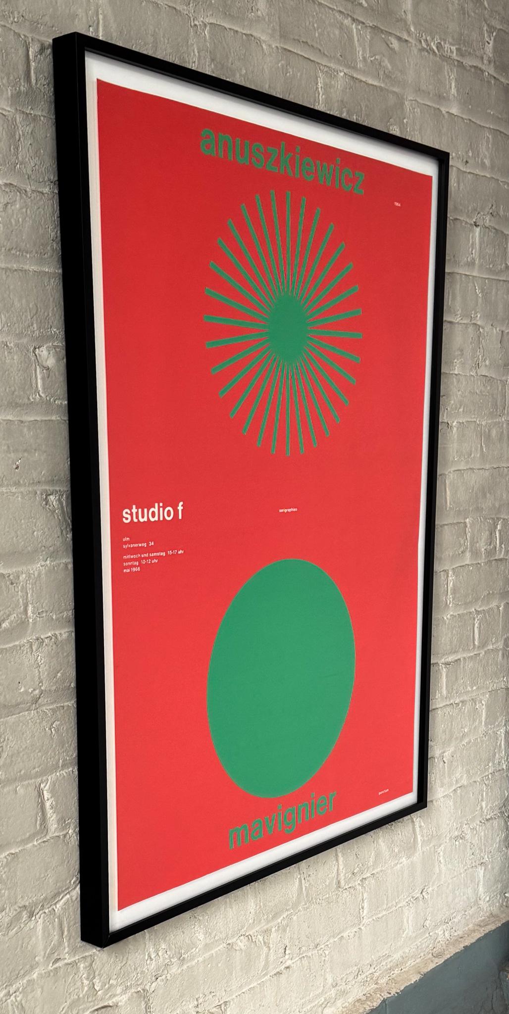 Poster von Almir Mavignier für Anuszkiewicz/Mavignier für die Ausstellung im Studio f (Minimalistisch) im Angebot