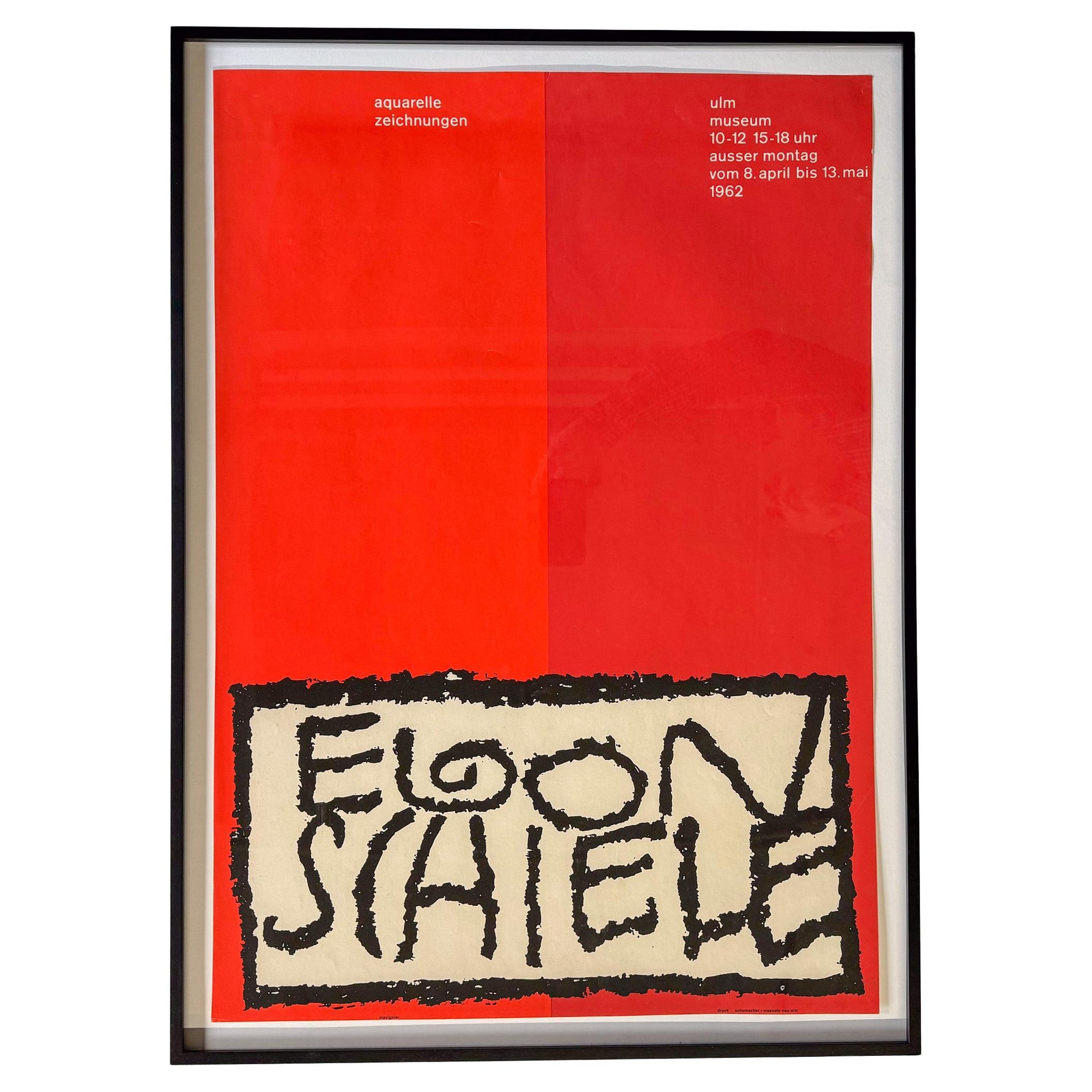 Cartel de Almir Mavignier para la exposición de Egon Schiele en el Museo de Ulm