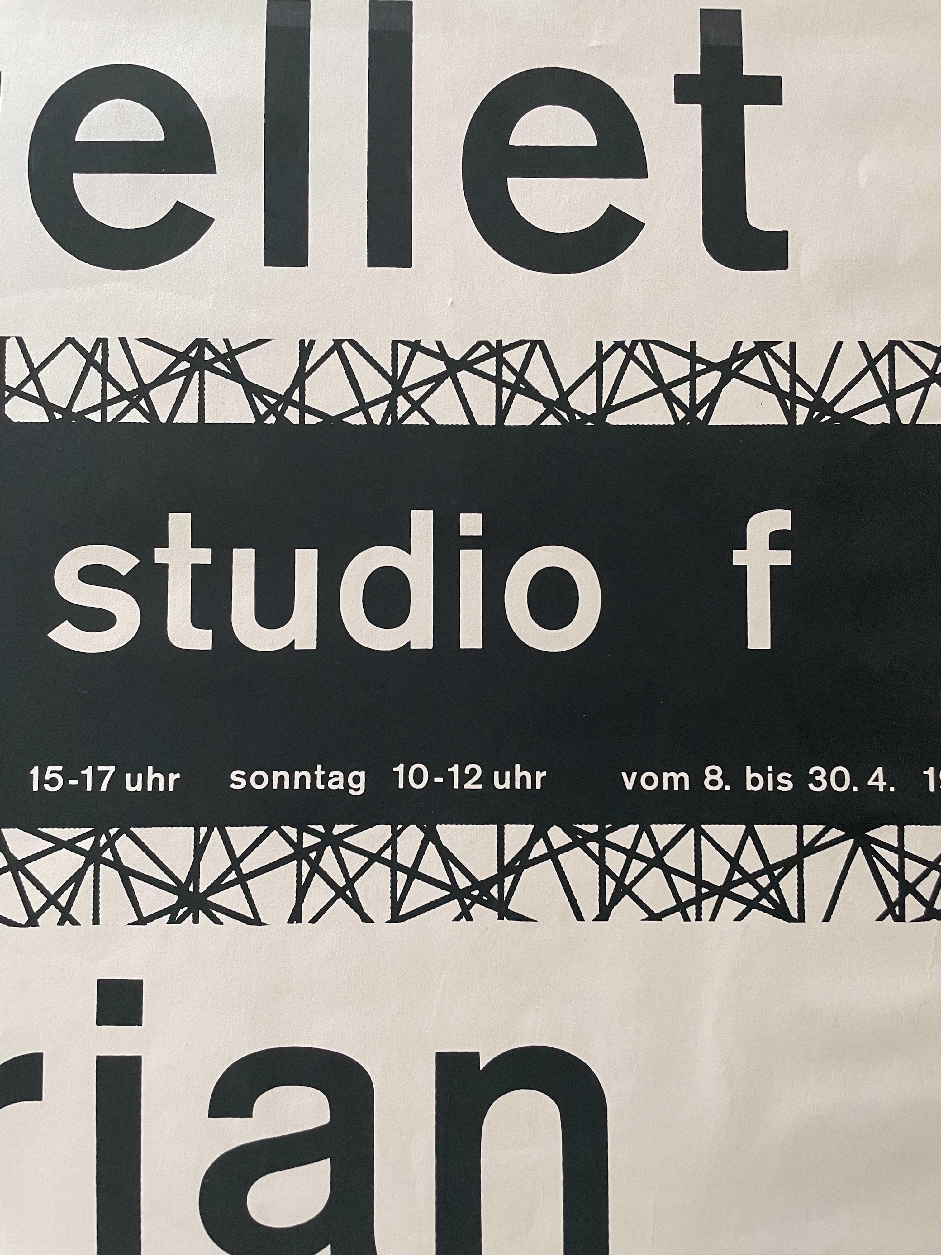 Poster von Almir Mavignier für Morellet/Adrian Show im Studio F, Almir Mavignier (Deutsch) im Angebot