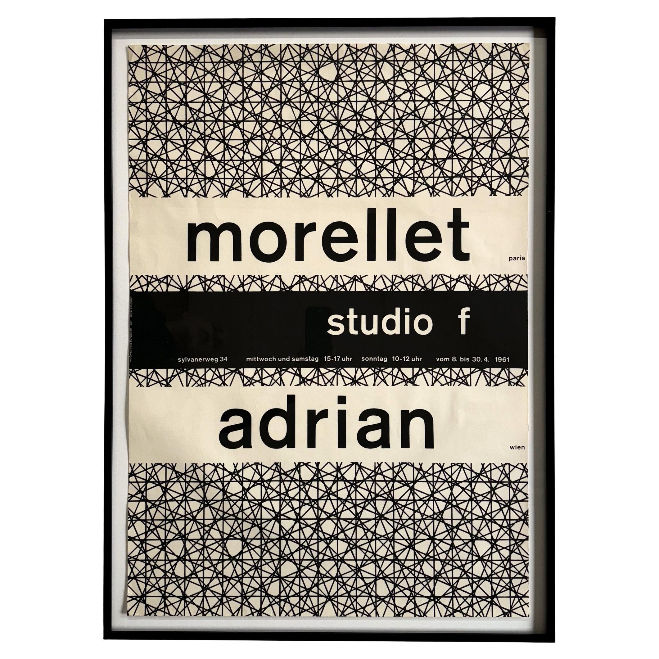 Cartel de Almir Mavignier para la exposición Morellet/Adrian en el Studio F