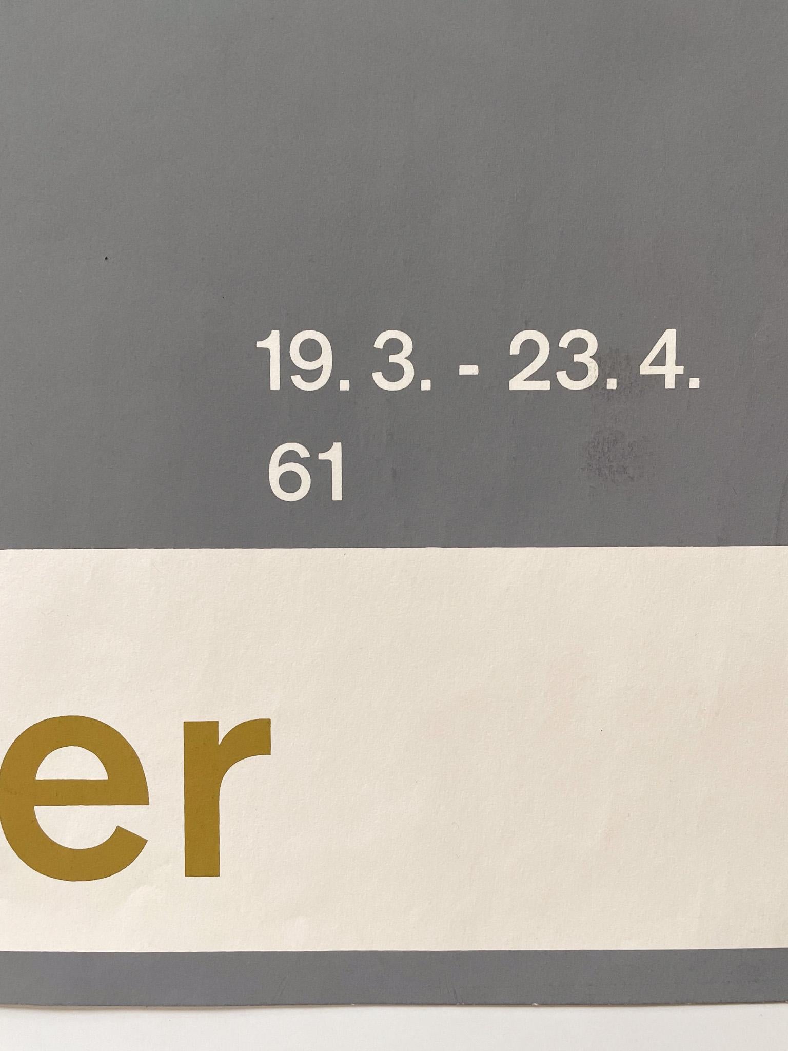 Cartel de Almir Mavignier para la exposición Schwitters/Heyboer en el Museo de Ulm Alemán en venta