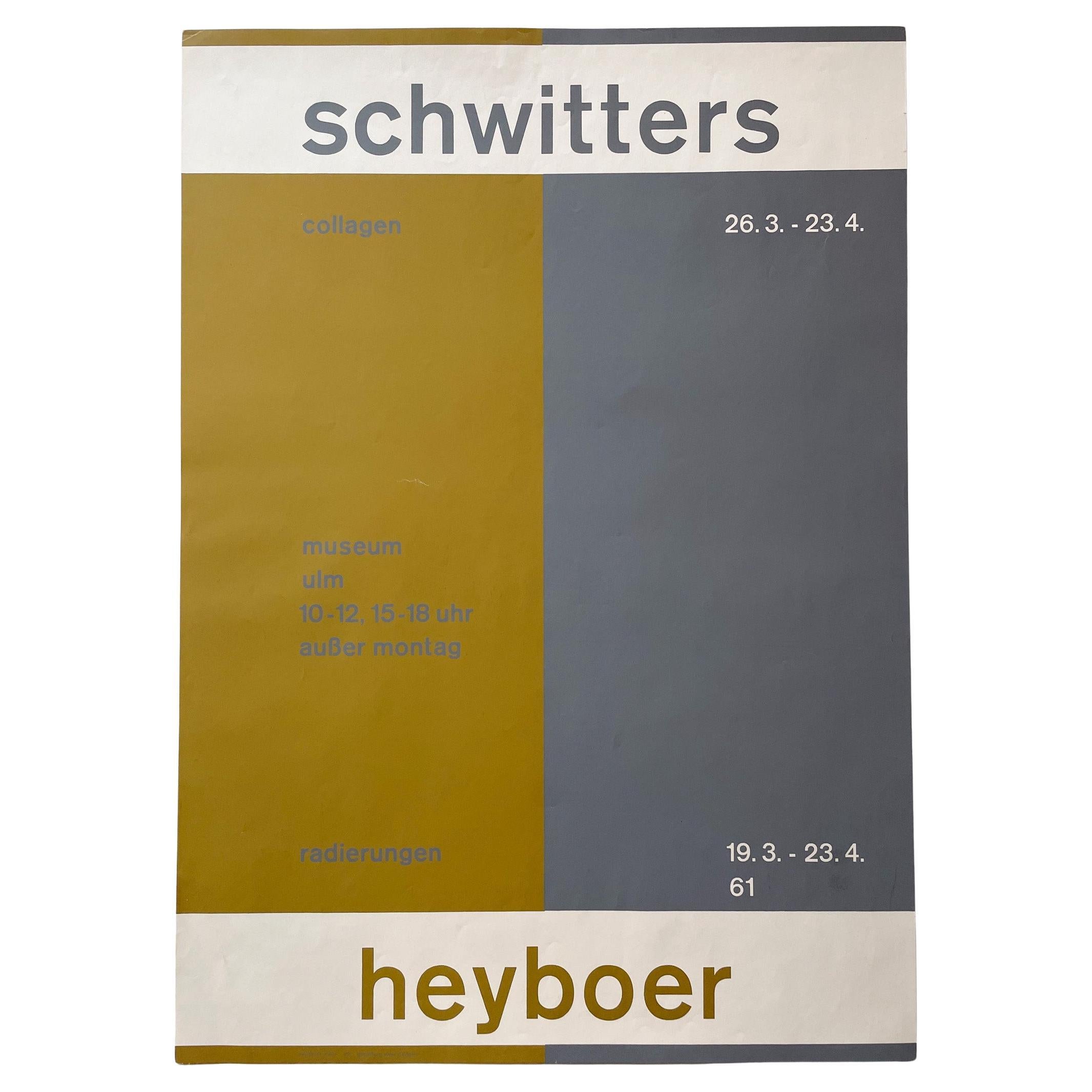 Cartel de Almir Mavignier para la exposición Schwitters/Heyboer en el Museo de Ulm en venta