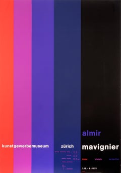 "Almir Mavignier" Original Vintage Swiss Color Field Exhibition Poster - Signed