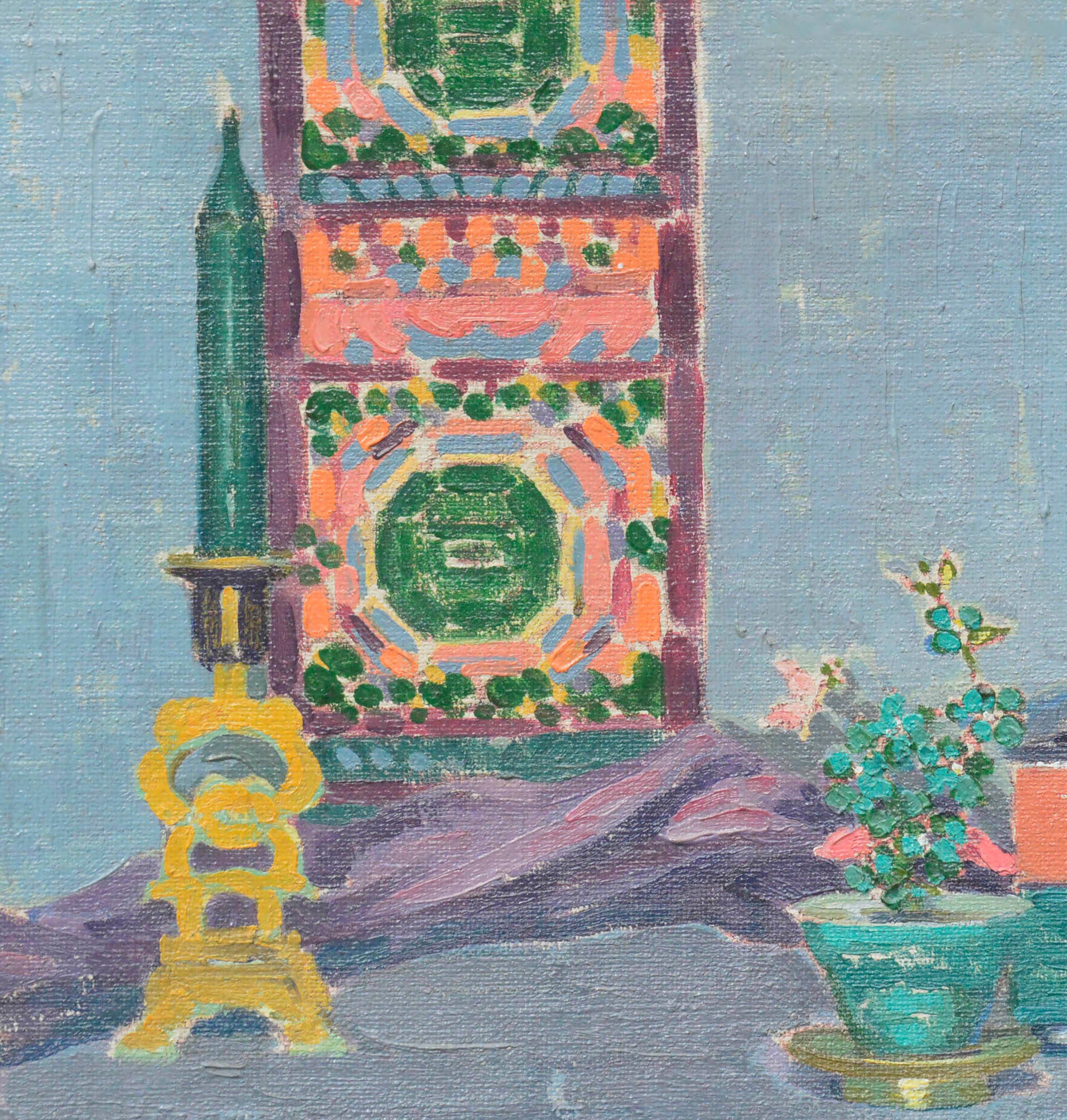 Nature morte  la peinture  l'huile de San Francisco des annes 1920 - Painting de Almira Austin Judson