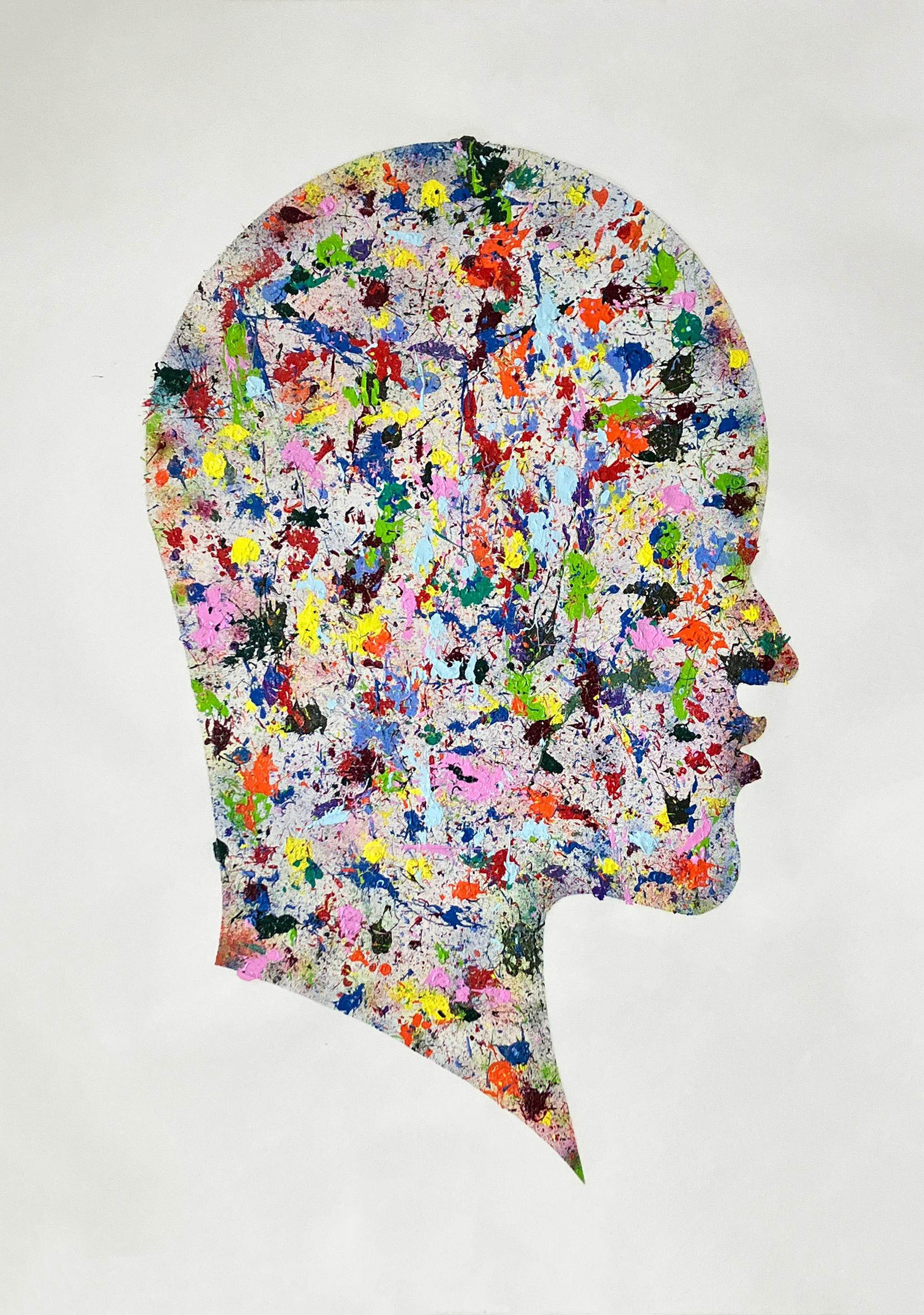 Testa astratta che guarda a destra e a sinistra. Dalla serie Head - Painting di ALMO