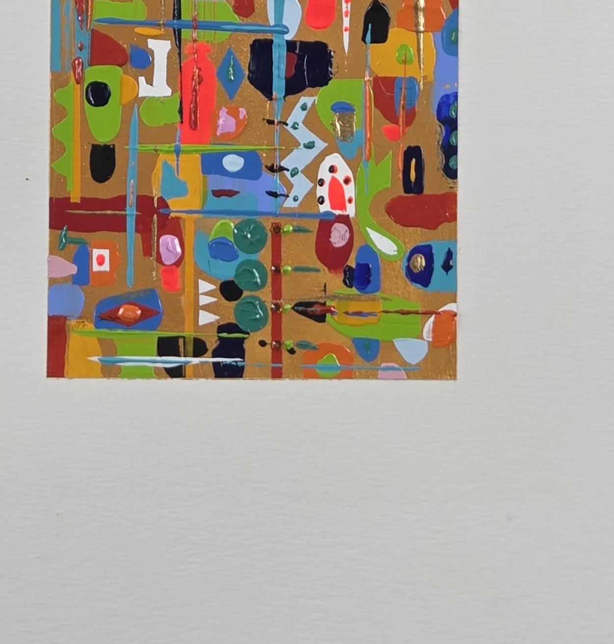 Ambivalent. From The Rectangular Composition Series - Brown Abstract Painting by ALMO