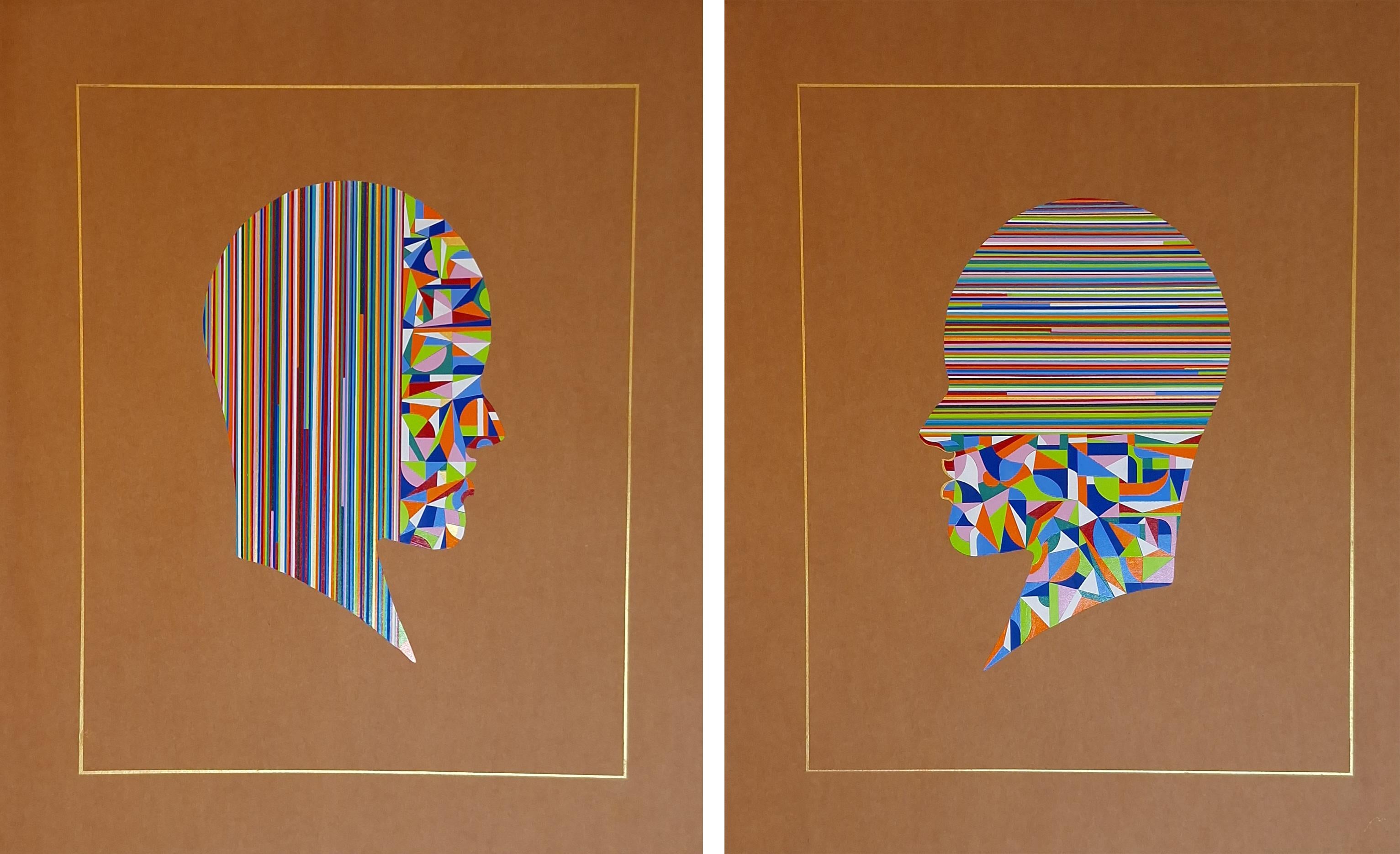 Cellular Interventions #2 and #1. From The Geometric Head Series