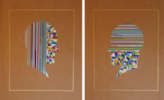 Intervenciones celulares nº 2 y nº 1. De la serie Cabeza geométrica