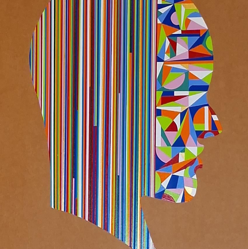 Interventi cellulari #2. Dalla serie Geometric Head - Painting Contemporaneo di ALMO