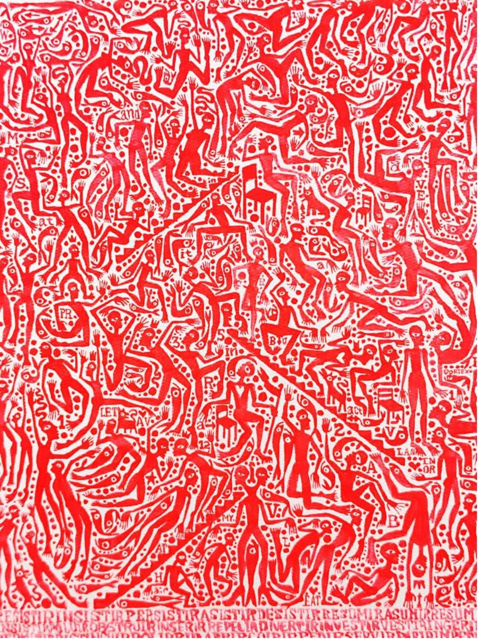 Fluorescent Ascension #2 and #3, Diptych. From Neon Progress Series - Beige Abstract Painting by ALMO