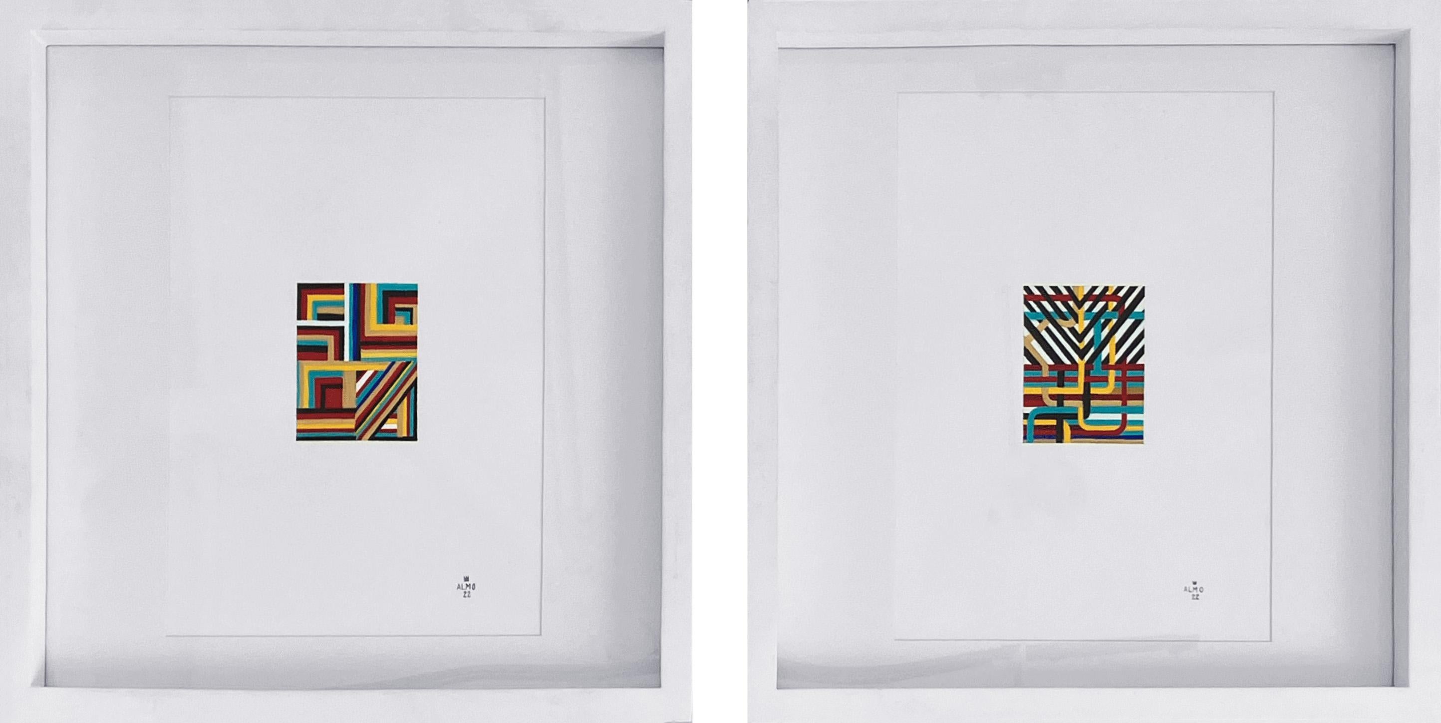 Movimenti orizzontali e verticali #1 e #2 Dittico - Painting di ALMO