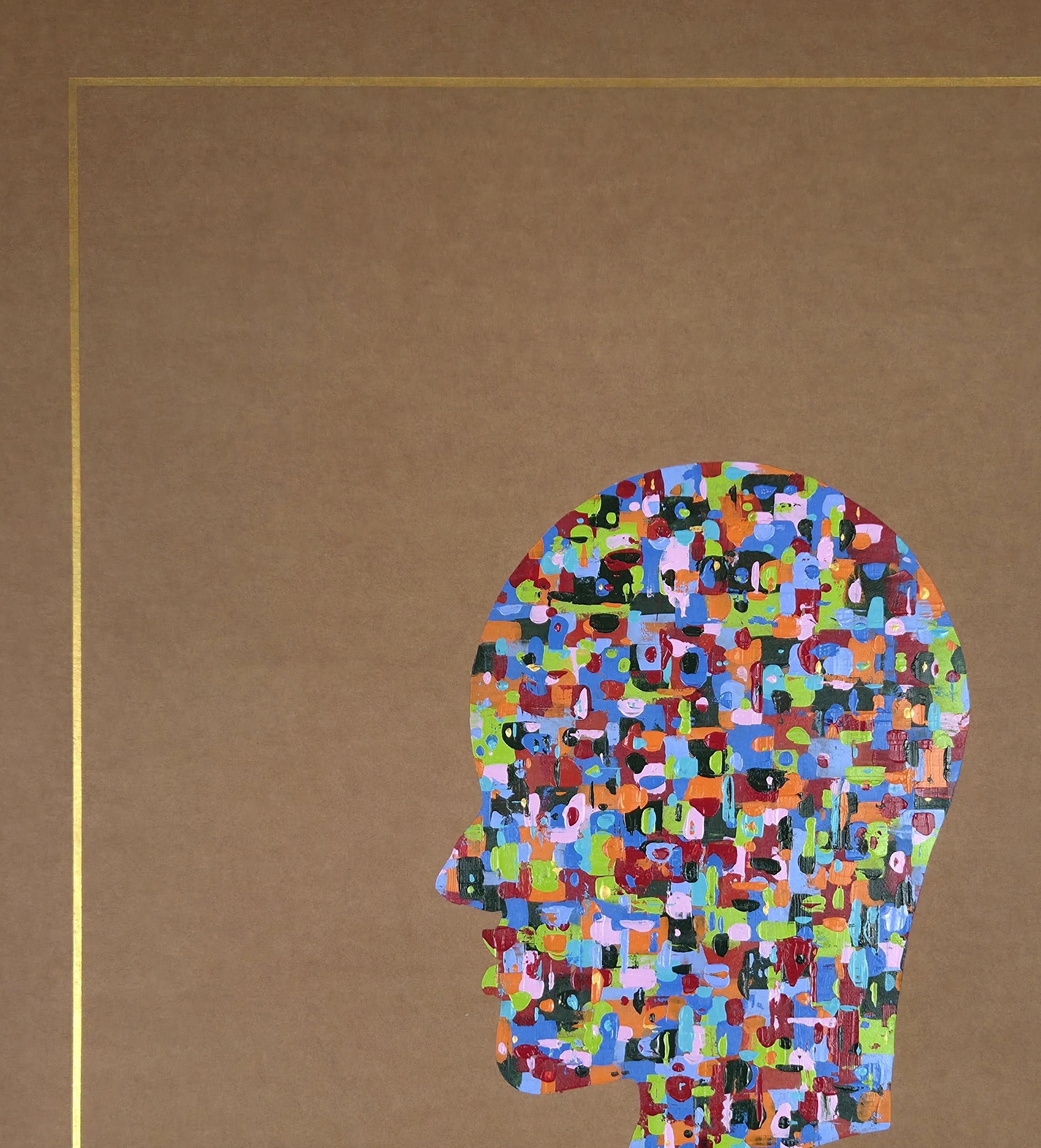 It’s cold outside your window. From The Geometric Head Series - Painting by ALMO