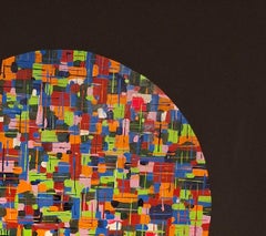Cabeza grande de abstracción casual sobre negro nº 1. De la serie Cabeza geométrica