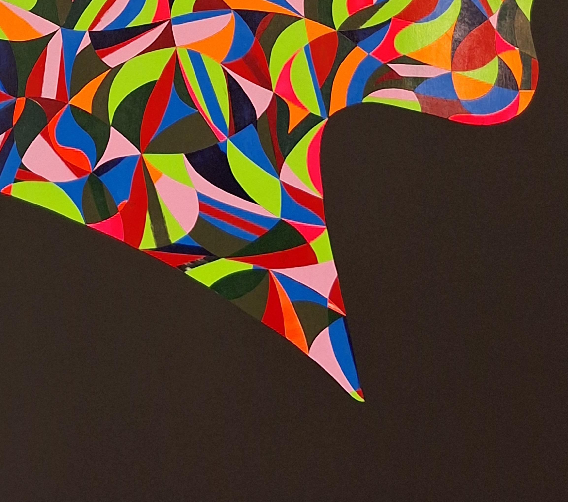 Díptico de la serie Cabeza geométrica - Abstract Painting Negro de ALMO