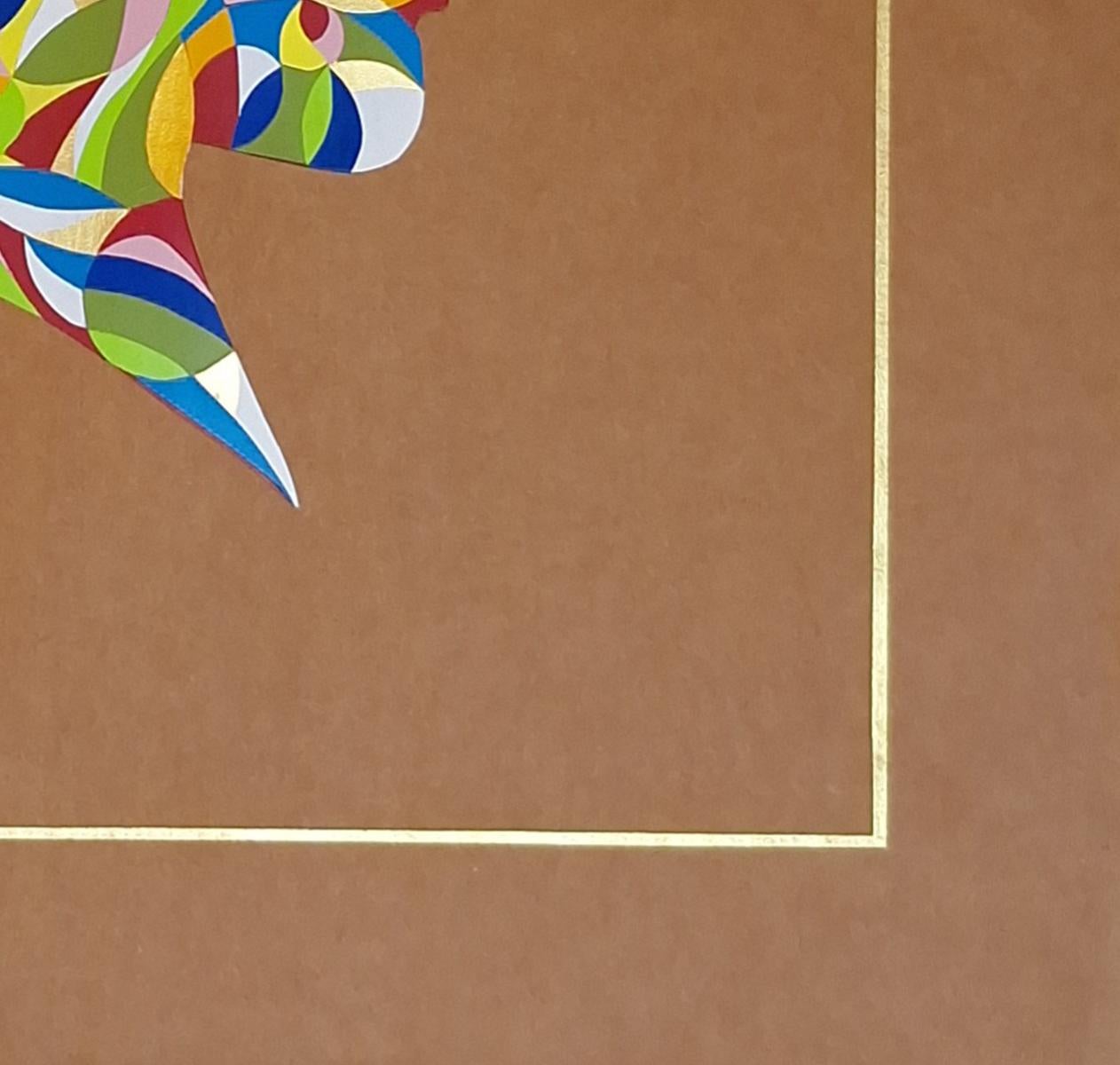 Movimenti Ondulari #1. Dalla serie delle teste geometriche - Figurative Painting Marrone di ALMO