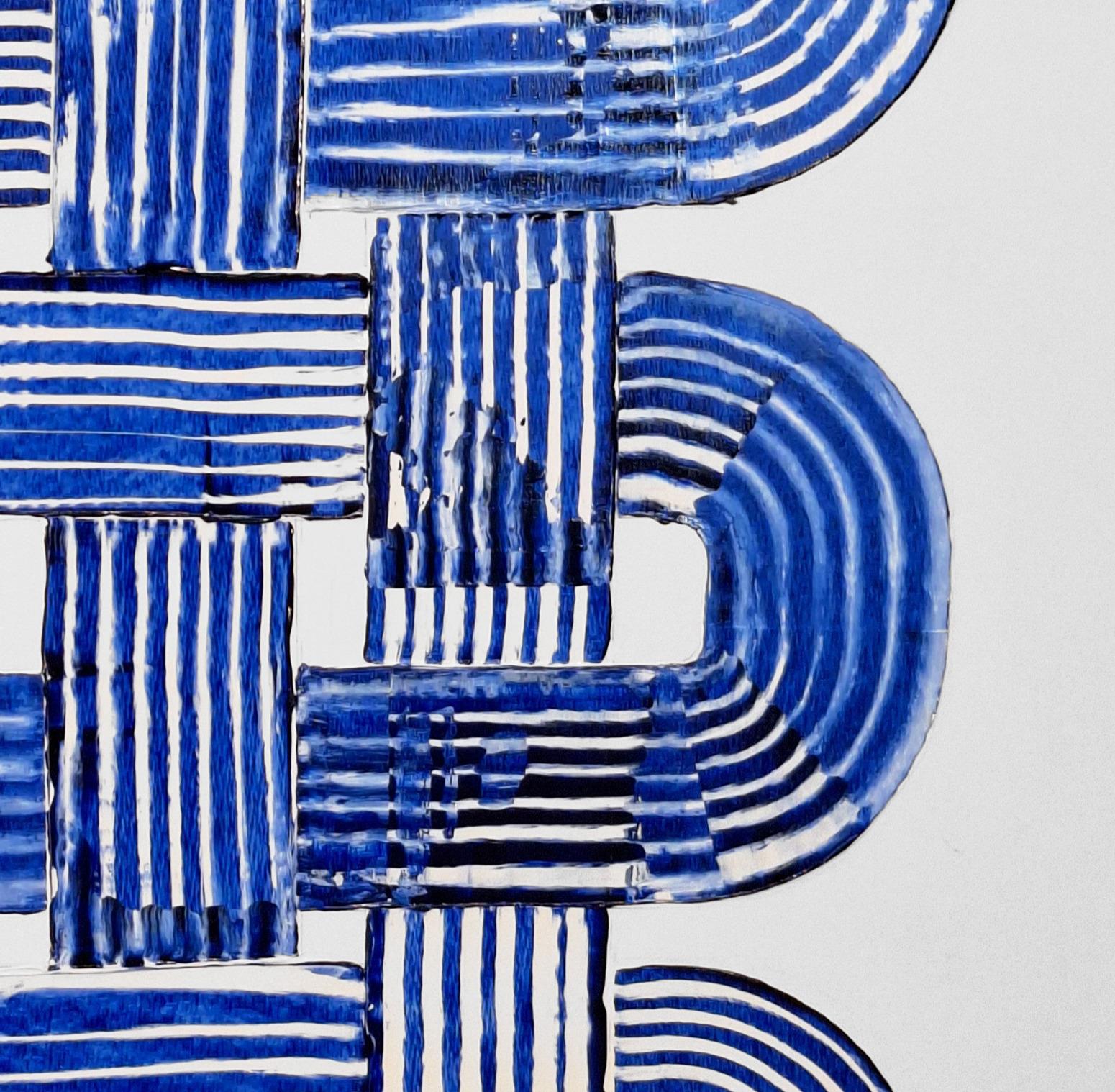 Movimento Blu di Prussia #1. Dalla serie Blu di Prussia - Painting Contemporaneo di ALMO