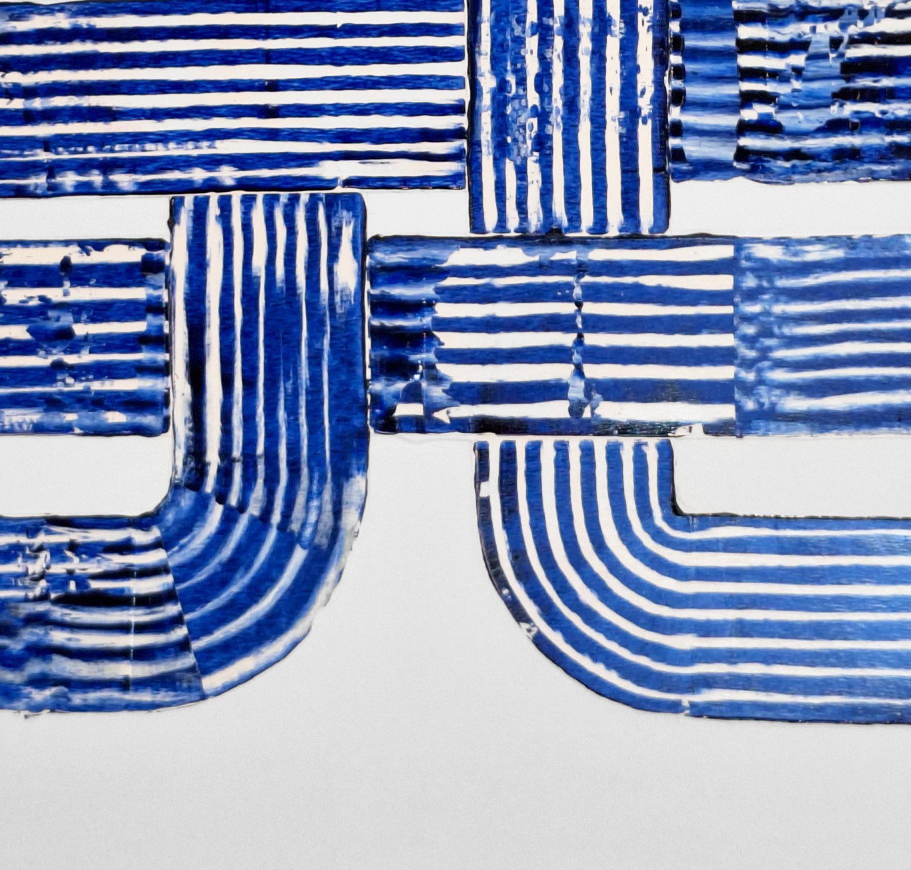Movimento blu di Prussia #5 e #3 Dittico. Dalla serie Blu di Prussia - Painting Contemporaneo di ALMO