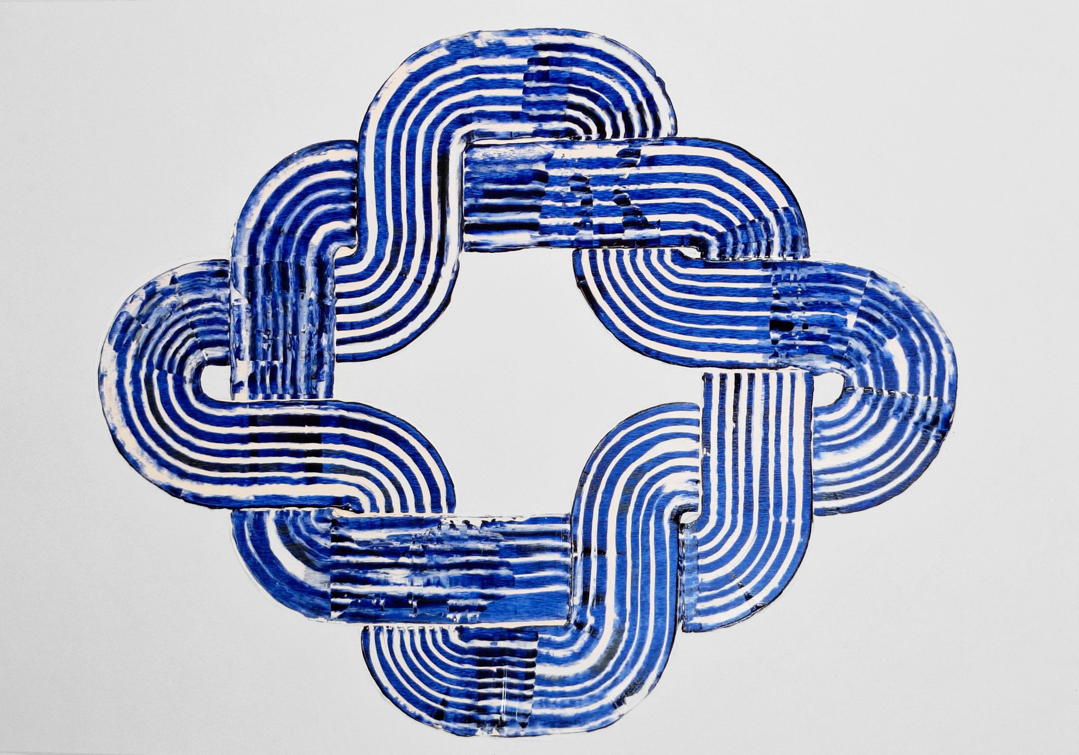 Movimento blu di Prussia #5 e #3 Dittico. Dalla serie Blu di Prussia in vendita 2