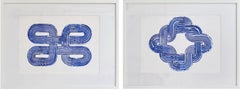 Prussian Blue Movement #5 and #3 Diptych. From The Prussian Blue Series