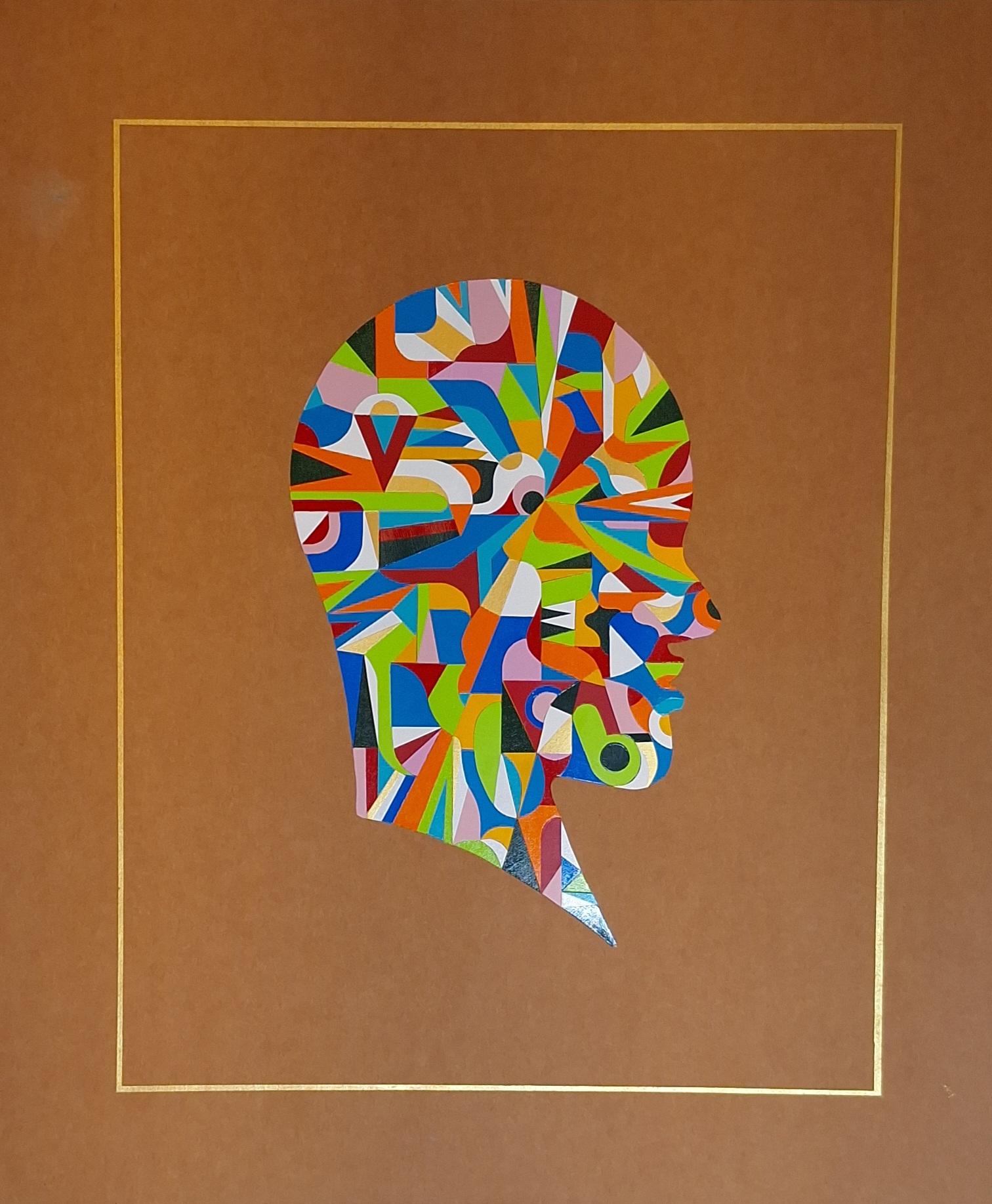 Radial Progression #2 and #1. From The Geometric Head Series - Painting by ALMO