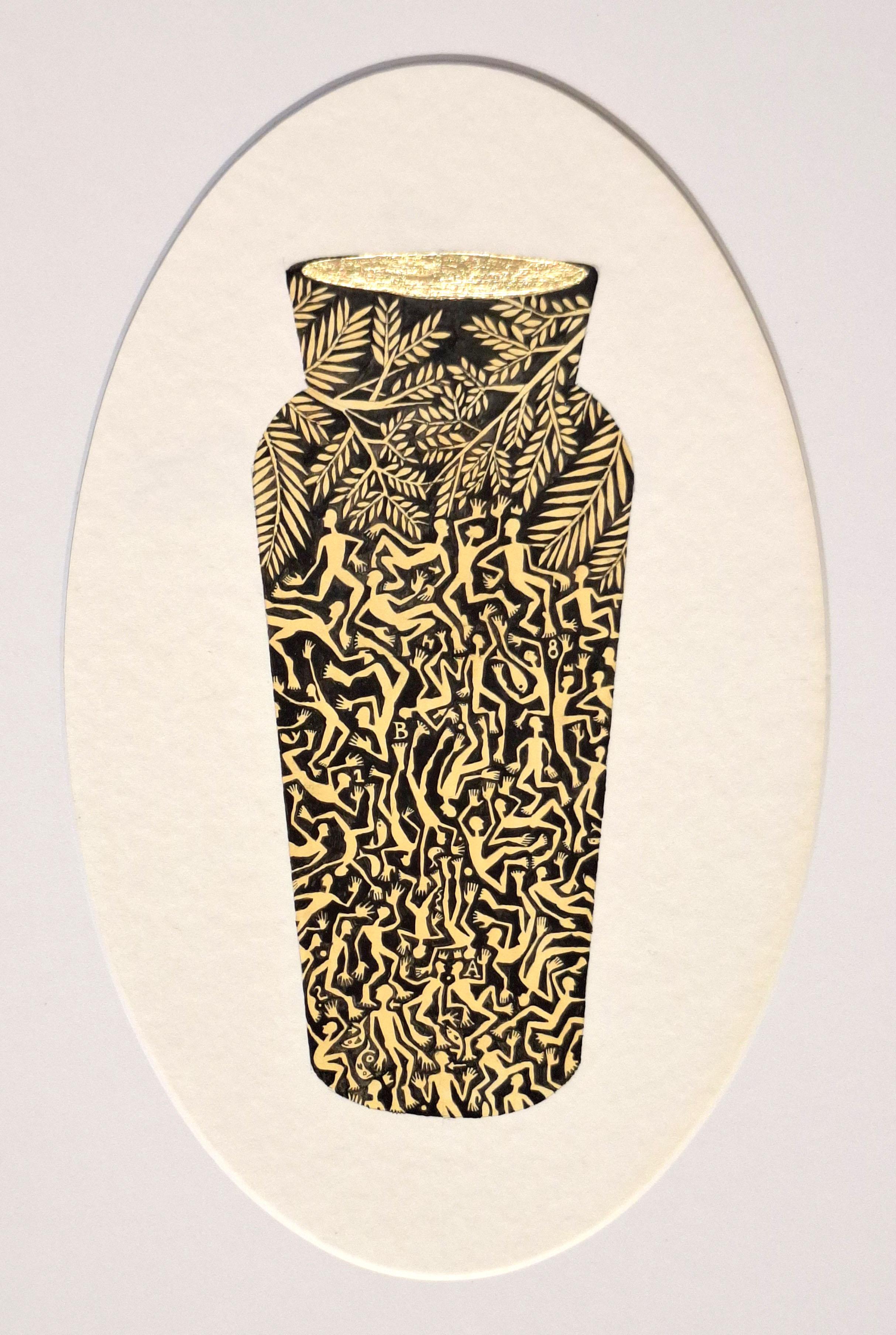 Receptacle #3, #2 and #1, Triptych. From The Vase Series - Contemporary Painting by ALMO