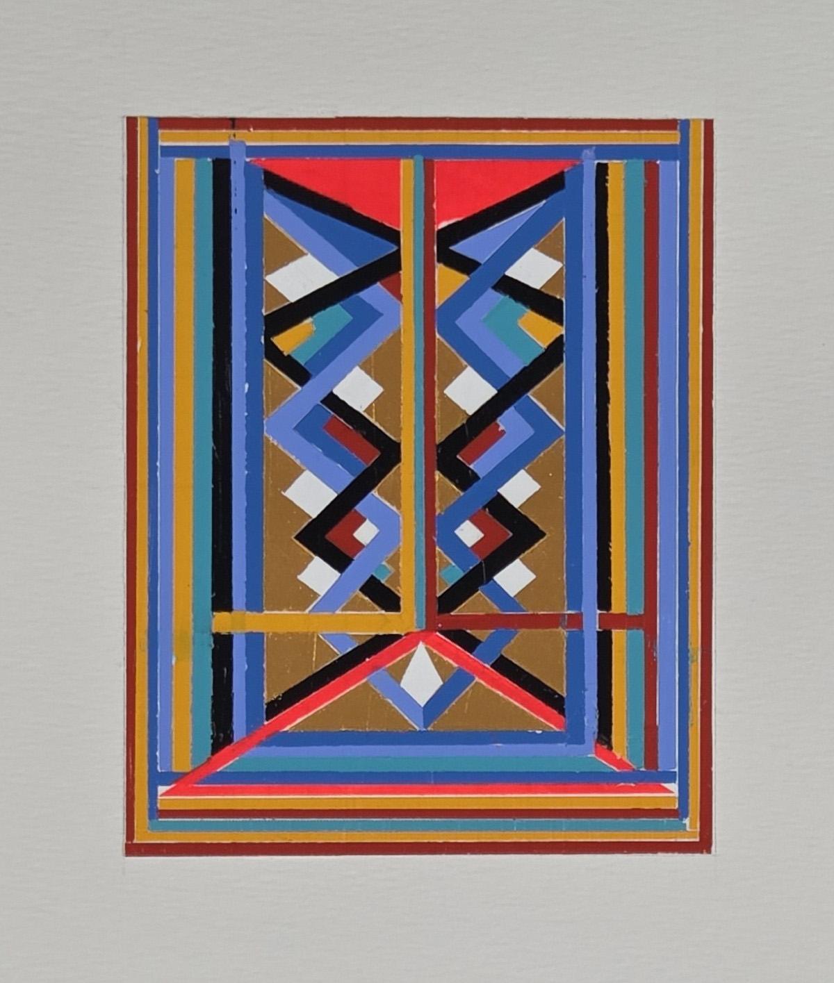 Red Allert. From The Rectangular Composition Series - Painting by ALMO