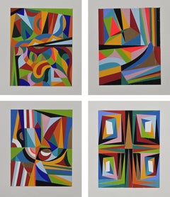 Set di 4 opere d
arte. Dalla serie "Composizione rettangolare