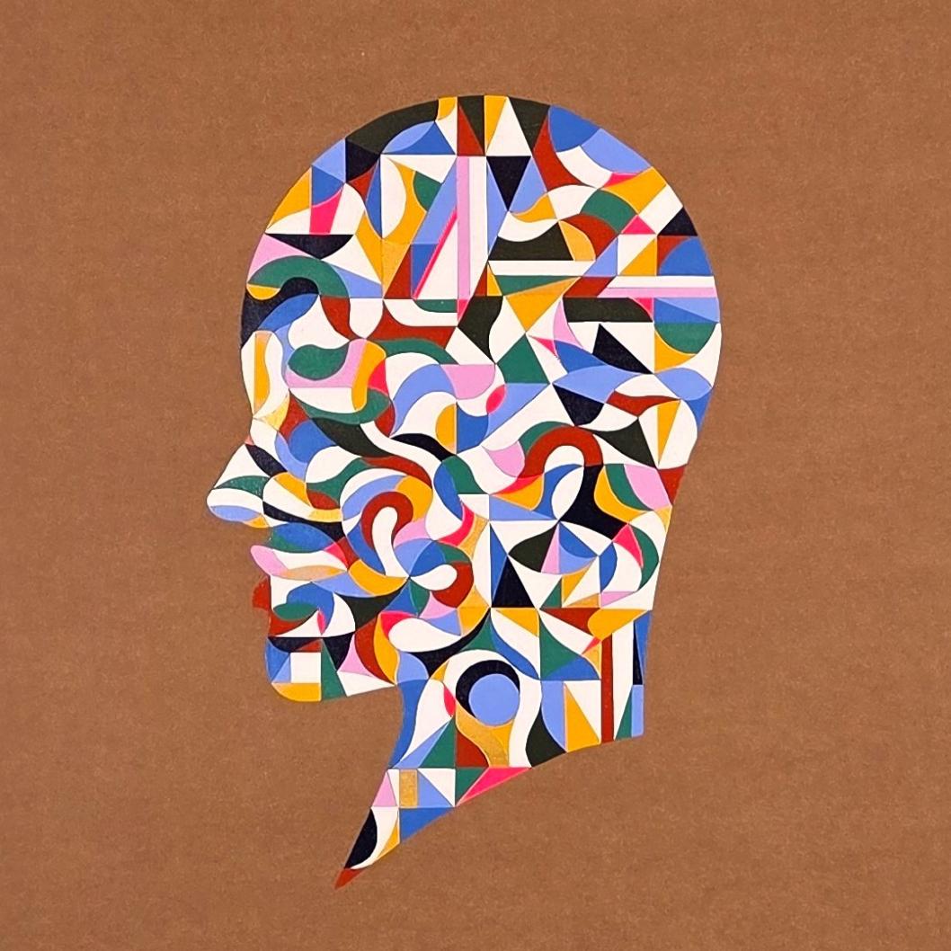 Sechser und Siebener. Aus der Serie Geometric Head – Painting von ALMO