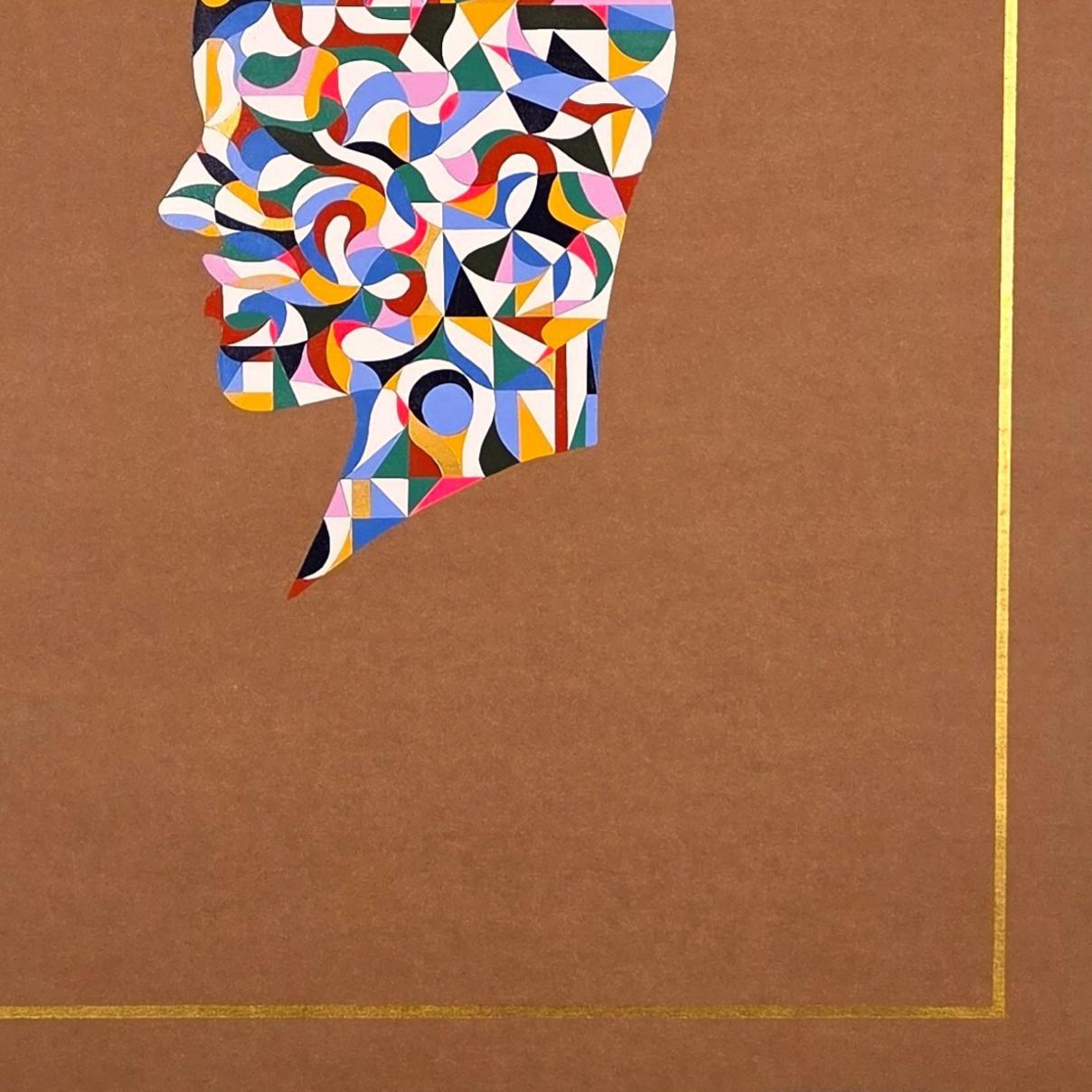 Sechser und Siebener. Aus der Serie Geometric Head (Zeitgenössisch), Painting, von ALMO