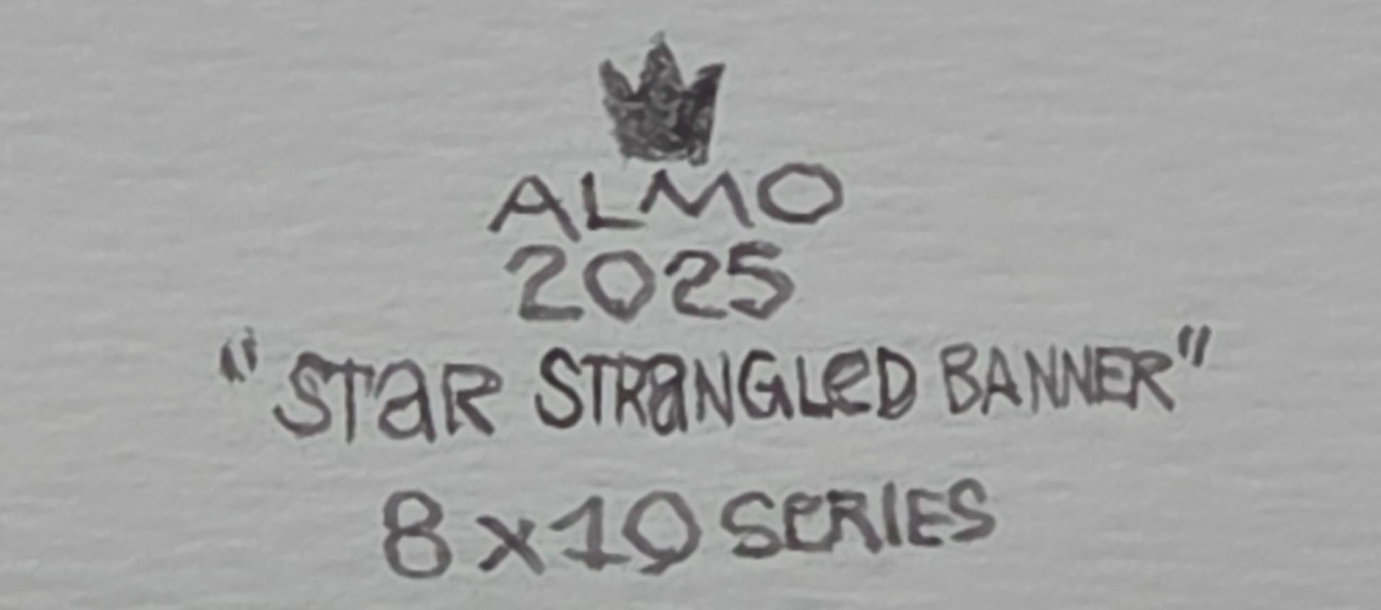 Star strangled banner. From The Rectangular Composition Series - Gray Abstract Painting by ALMO