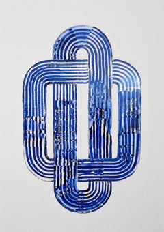 Prussian Blue Movement #4, #1 and #2, Triptych. From The Prussian Blue Series