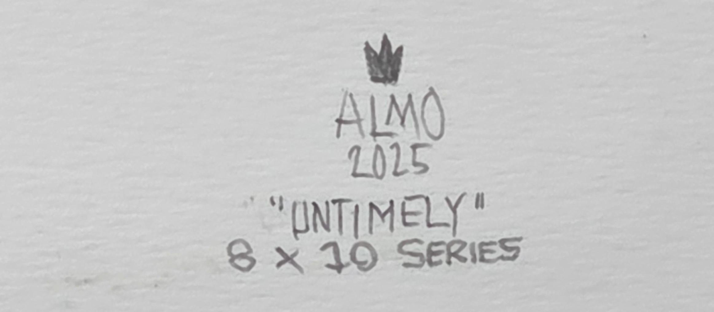 Almo wonders about his identity, the countries he has lived in, his daily routine and how he creates himself. An outsider who has made the world his home, skin, and citizenship, and through his artwork, he safeguards it in an attempt to explore the