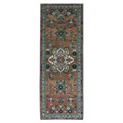 Handgeknüpfter persischer Lilahan-Teppich aus Wolle in Braun im Used-Look, handgeknüpft, Vintage