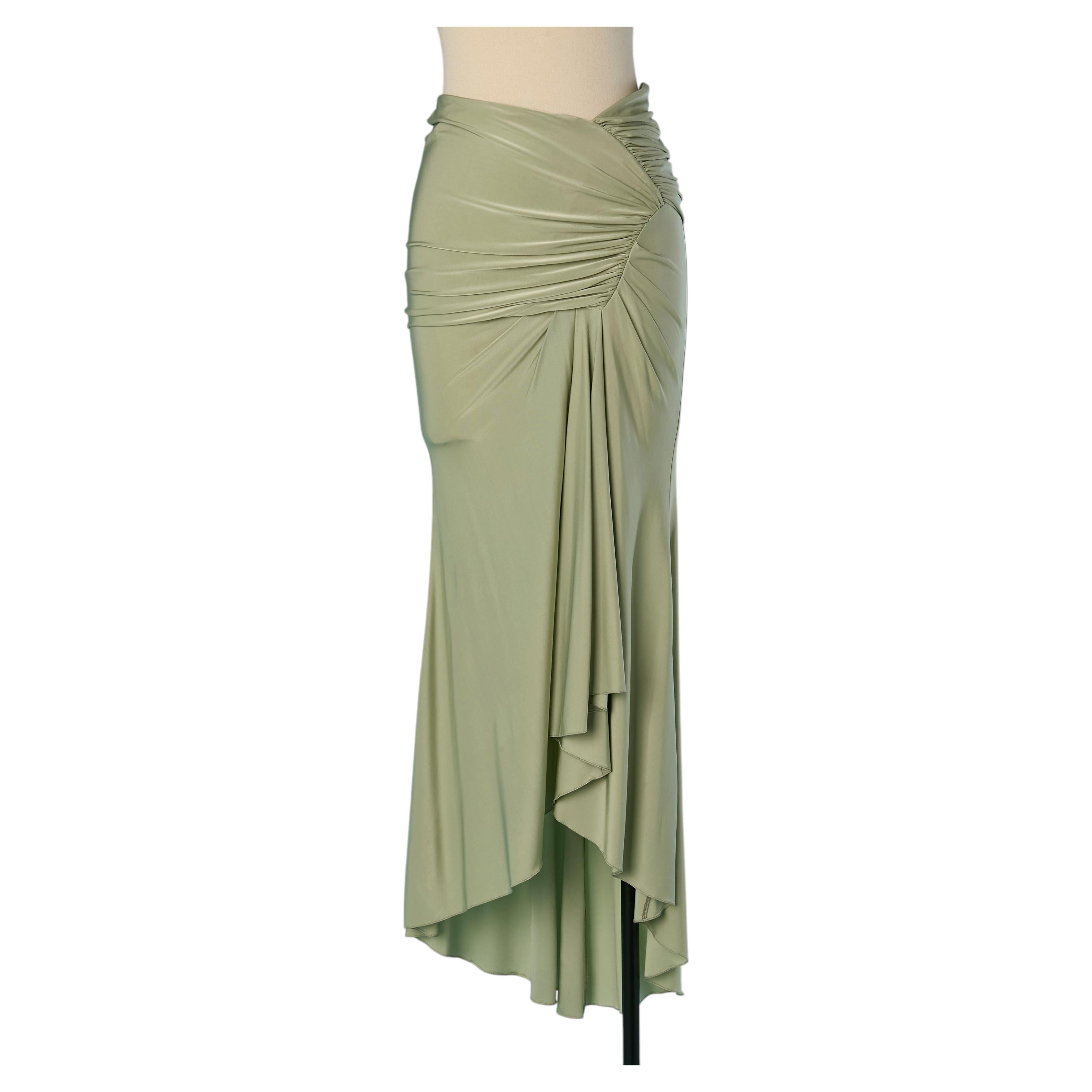 Almond green draped jersey skirt ALEXANDRE VAUTHIER