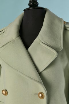 Giacca peacoat in lana verde mandorla ALEXANDRE Vauthier