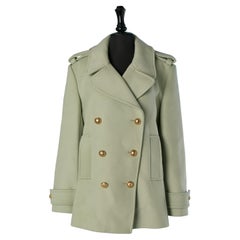 Giacca peacoat in lana verde mandorla ALEXANDRE Vauthier