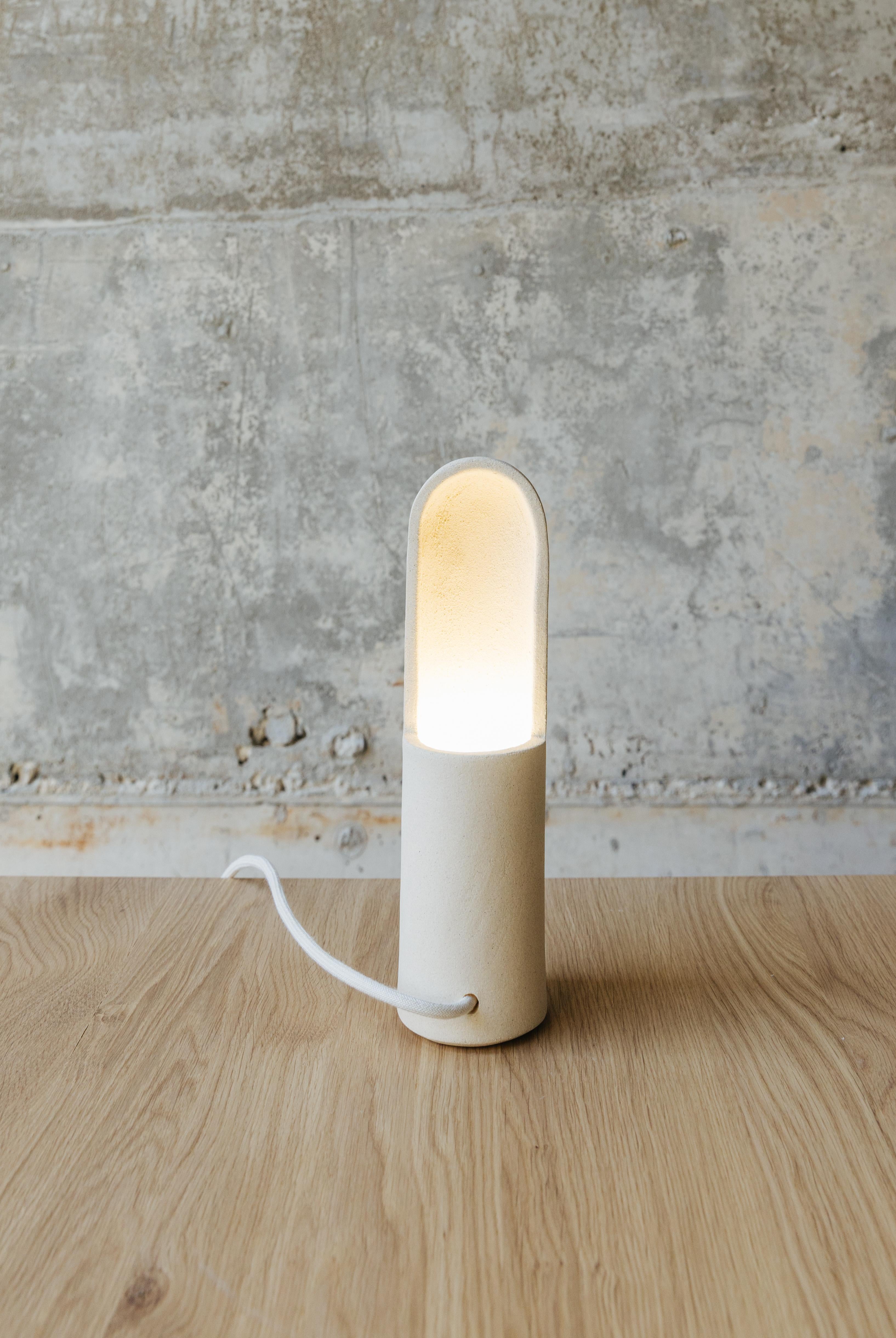 Contemporary Almond Small Kyrtos Table Light by Lisa Allegra For Sale