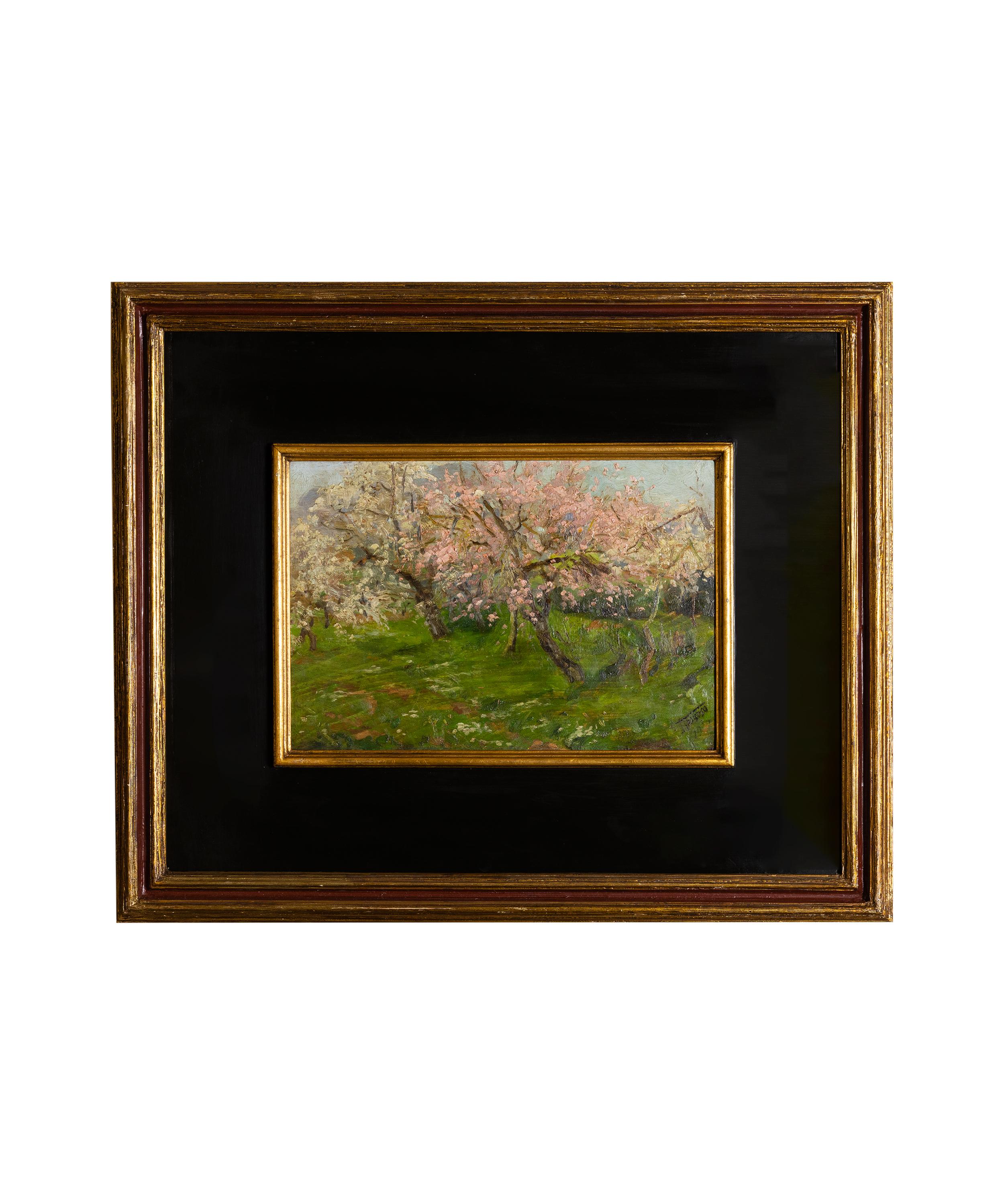 Portuguese Tree Blossom Painting By Falcão Trigoso, Naturalism, 20th Century For Sale