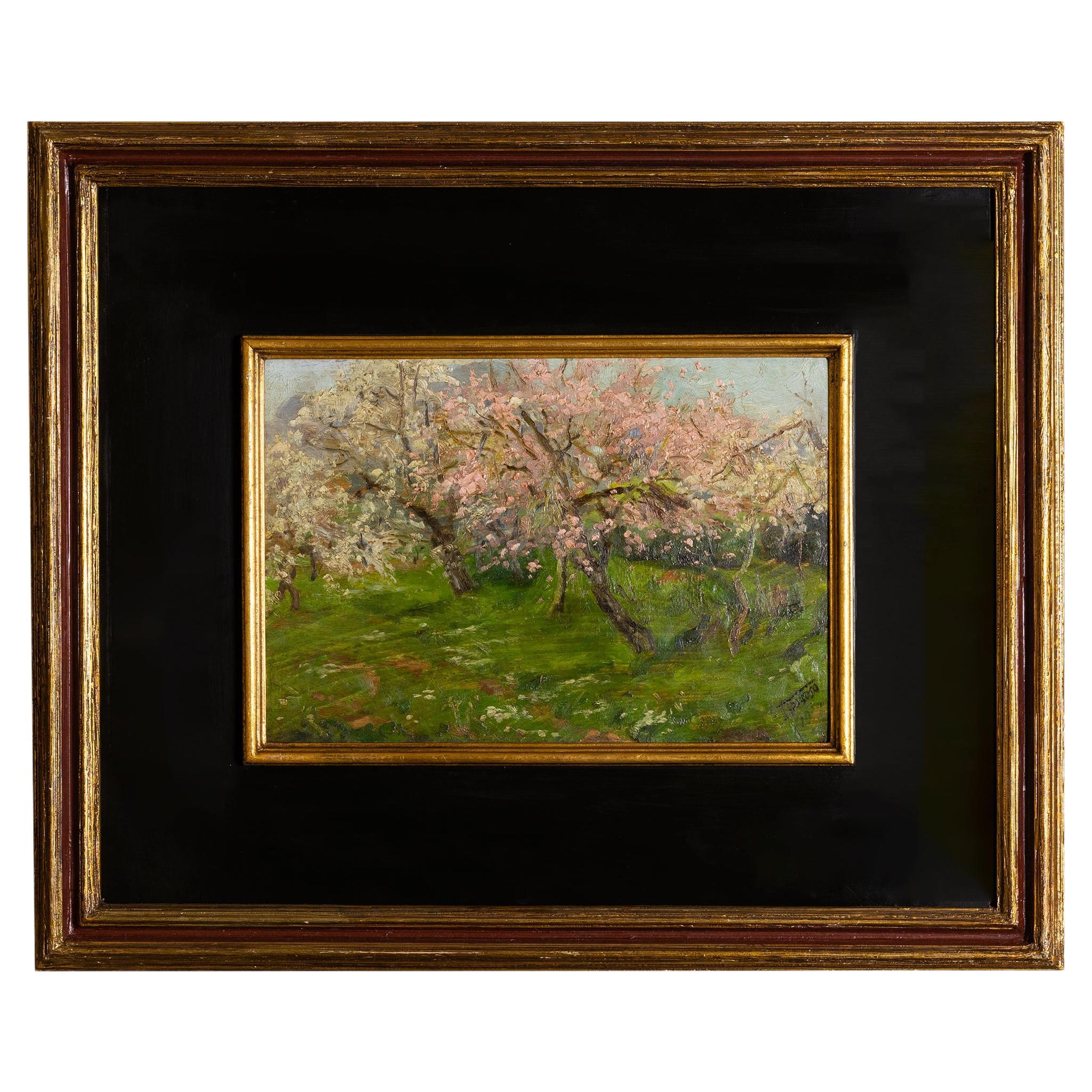 Tree Blossom Painting By Falcão Trigoso, Naturalism, 20th Century For Sale