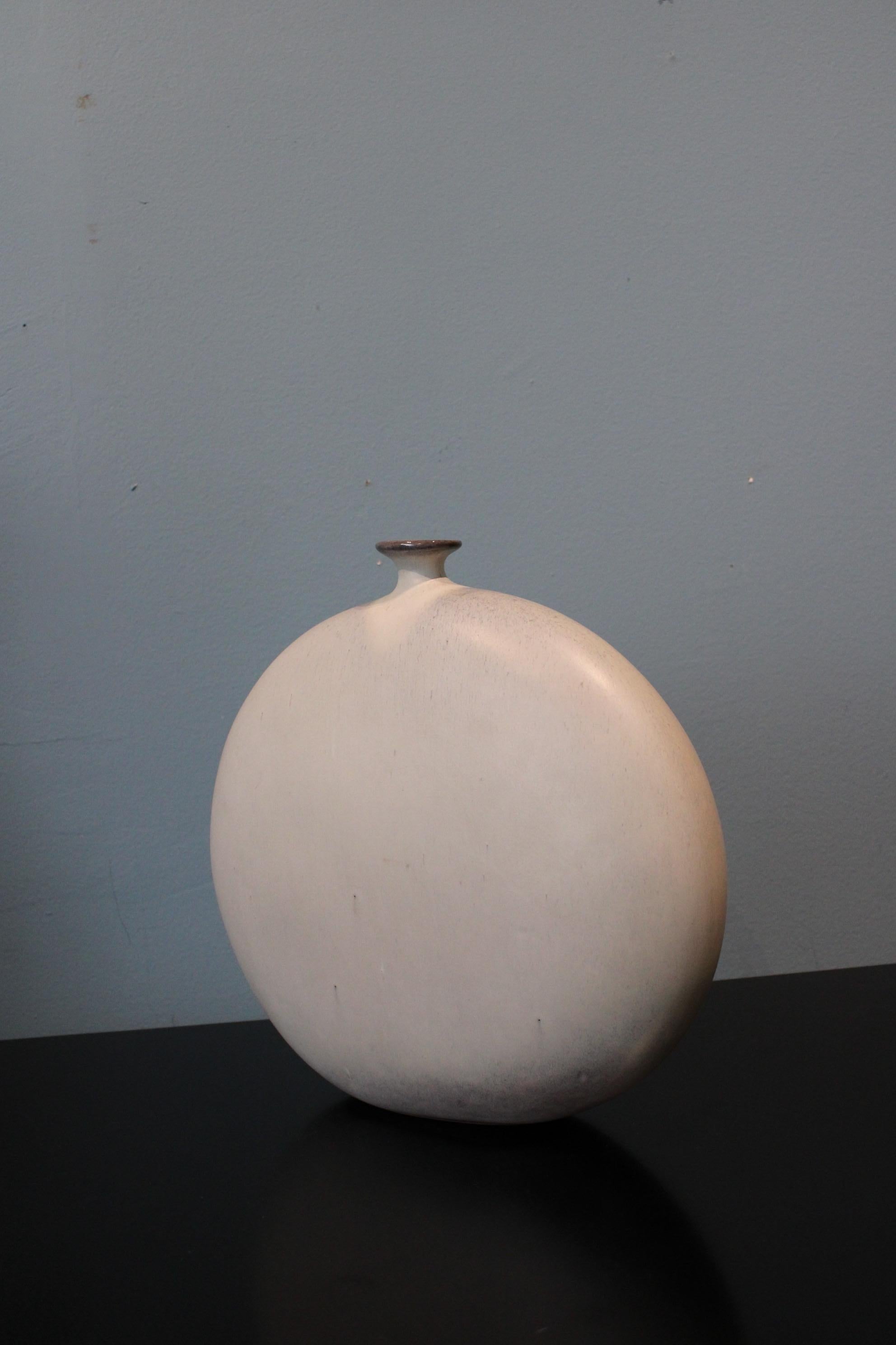 Ceramic Almond Vase by Ruelland. France, circa 1970