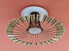 Huge Brass and Glass Ballroom Chandelier from the 1950s