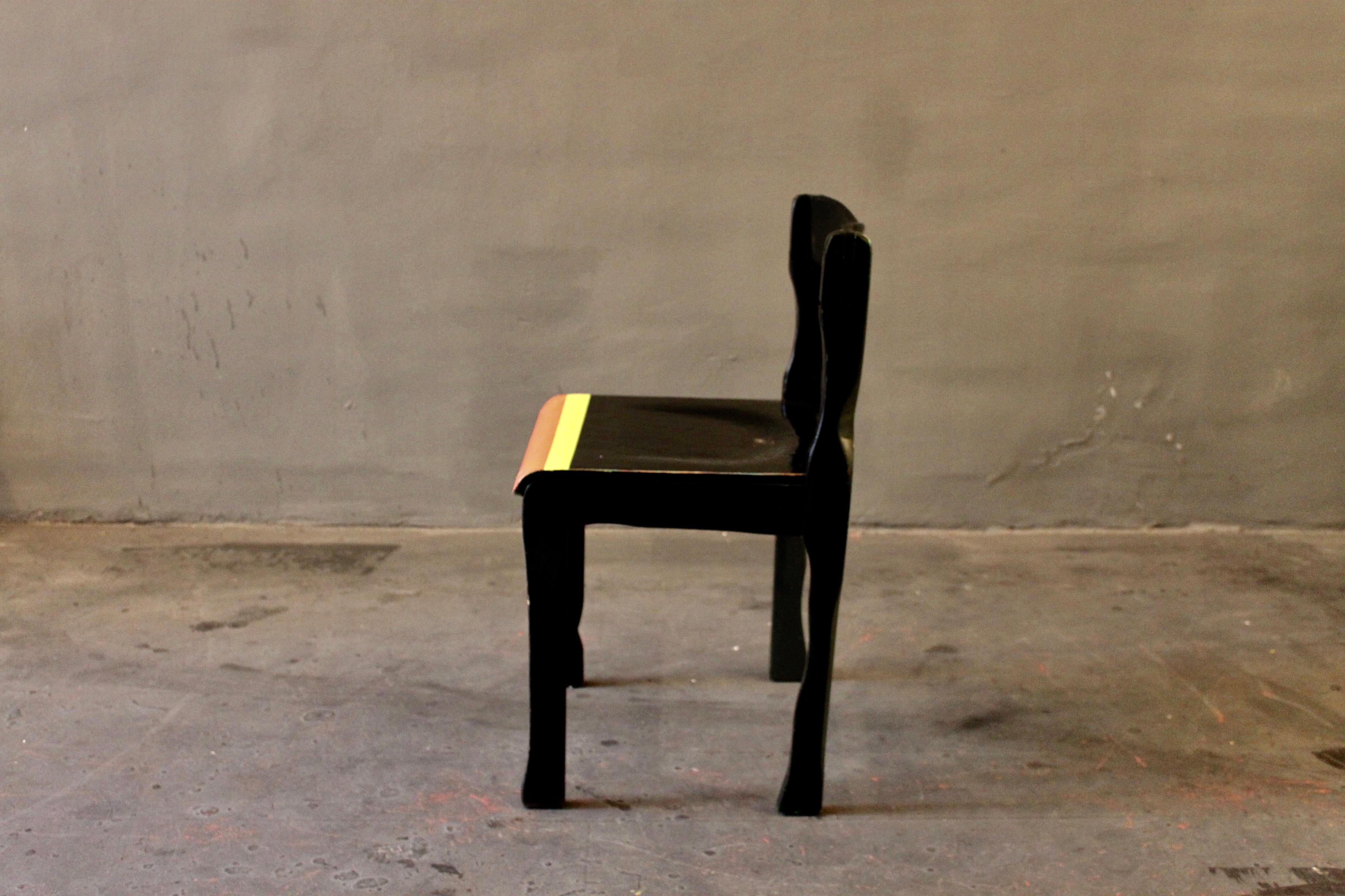 Mid-Century Modern almost black, chair by german artist Markus Friedrich Staab 2011 For Sale