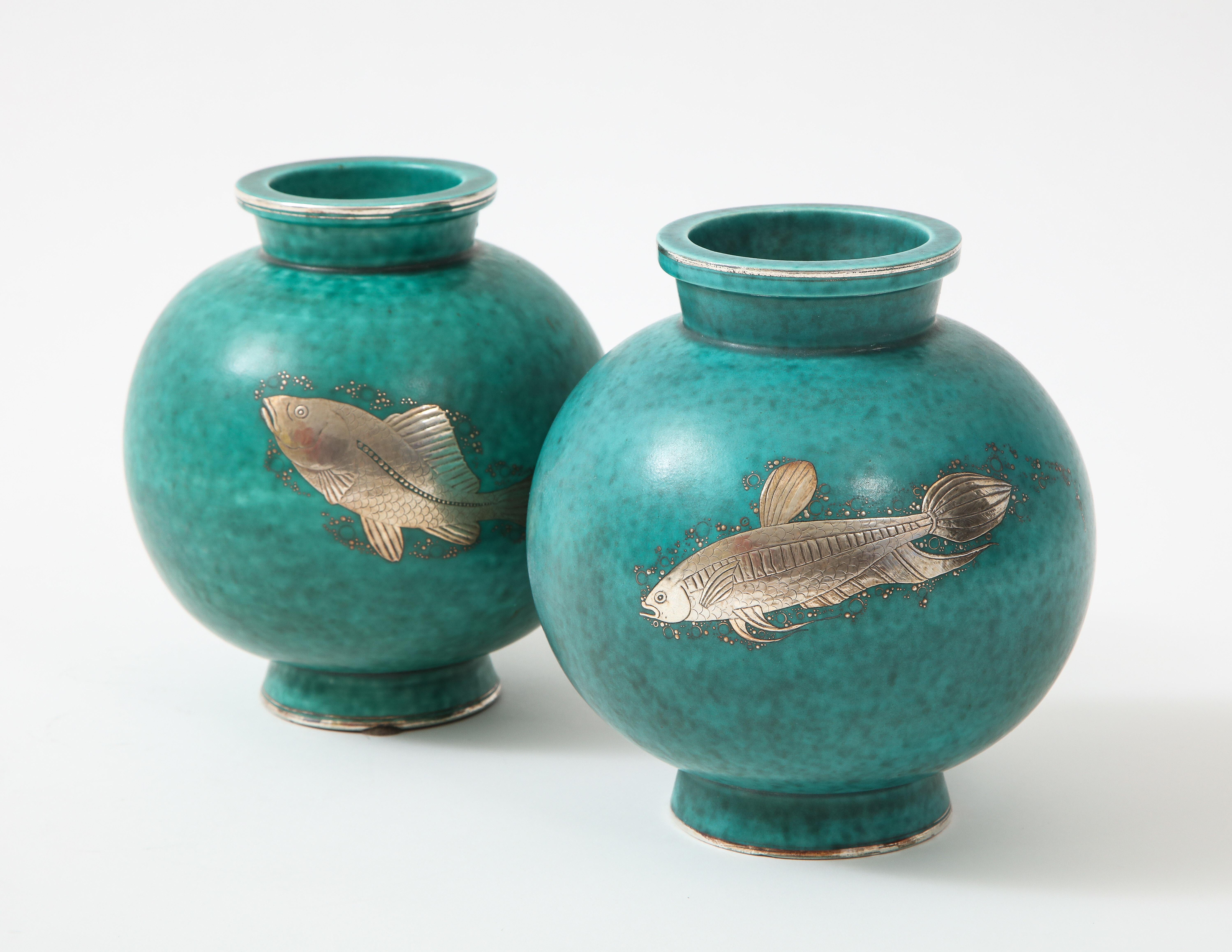 Swedish Green And Blue Vase - 12 For Sale on 1stDibs